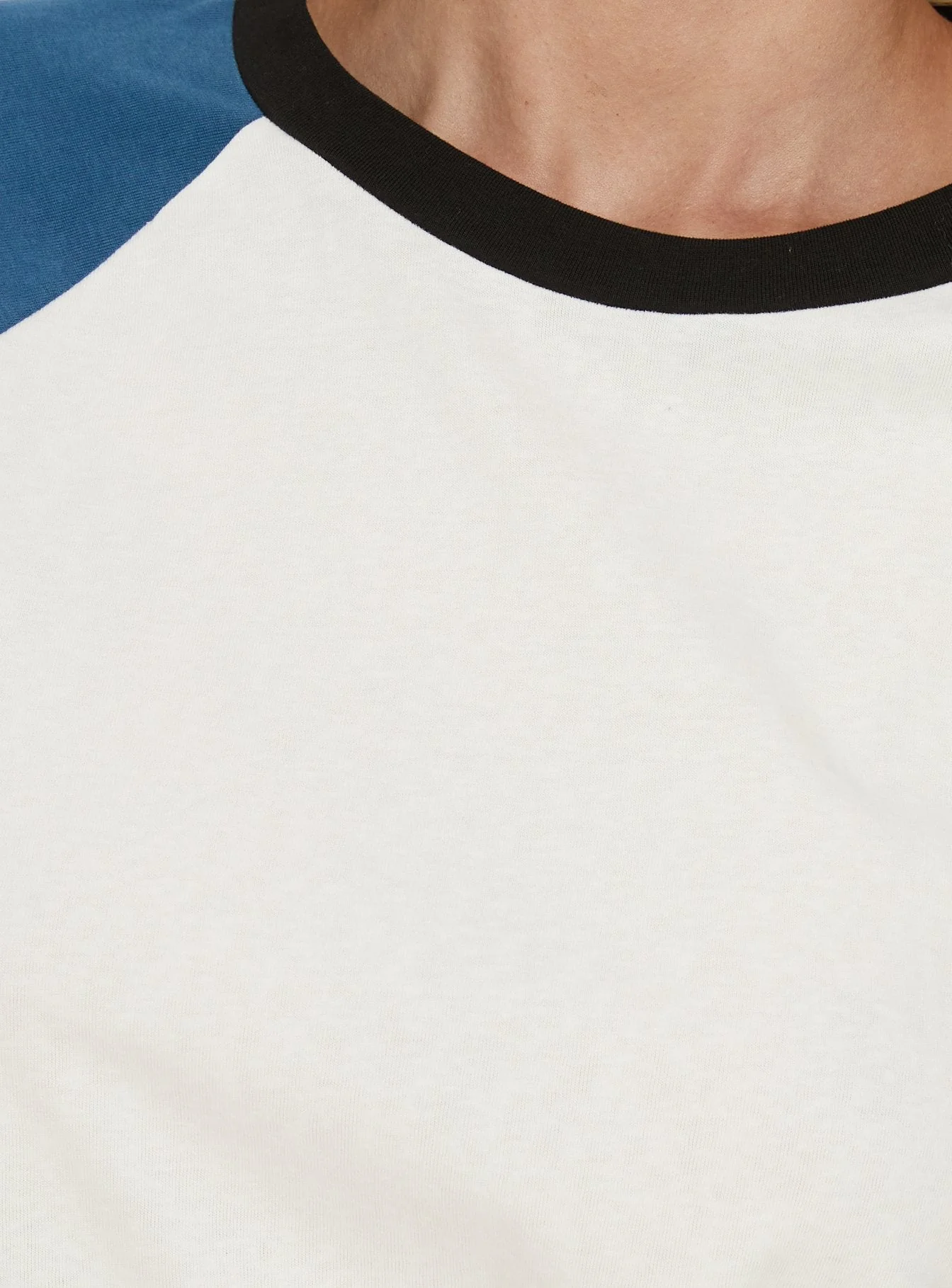 Kravitz Long Sleeve Baseball Raglan Top Blue - Image 6