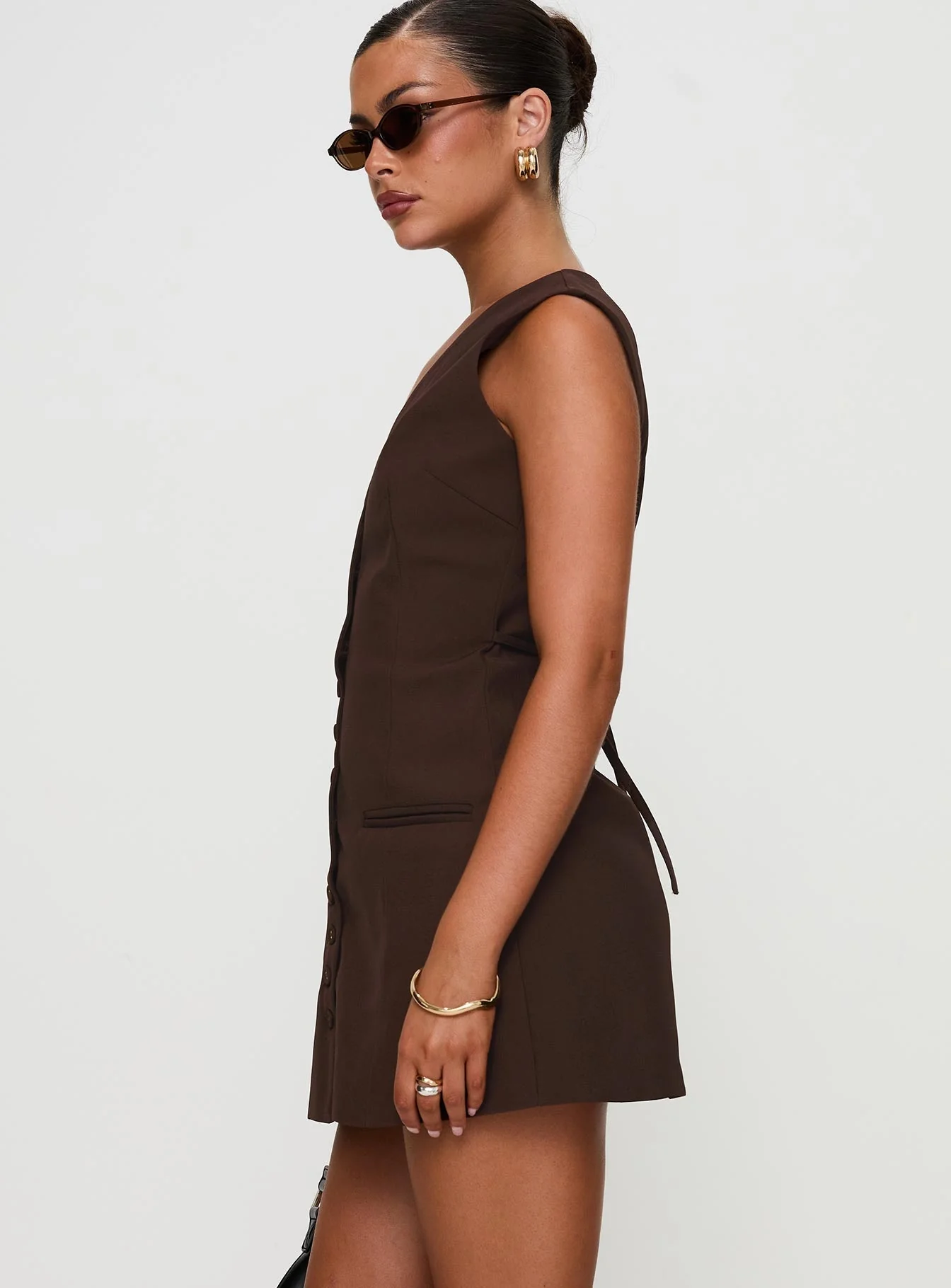 Laire Mini Dress Chocolate - Image 4