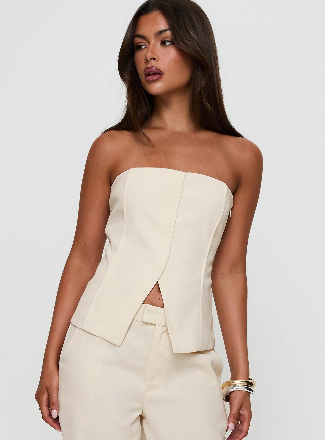 Lavish Living Strapless Top Cream - Image 2