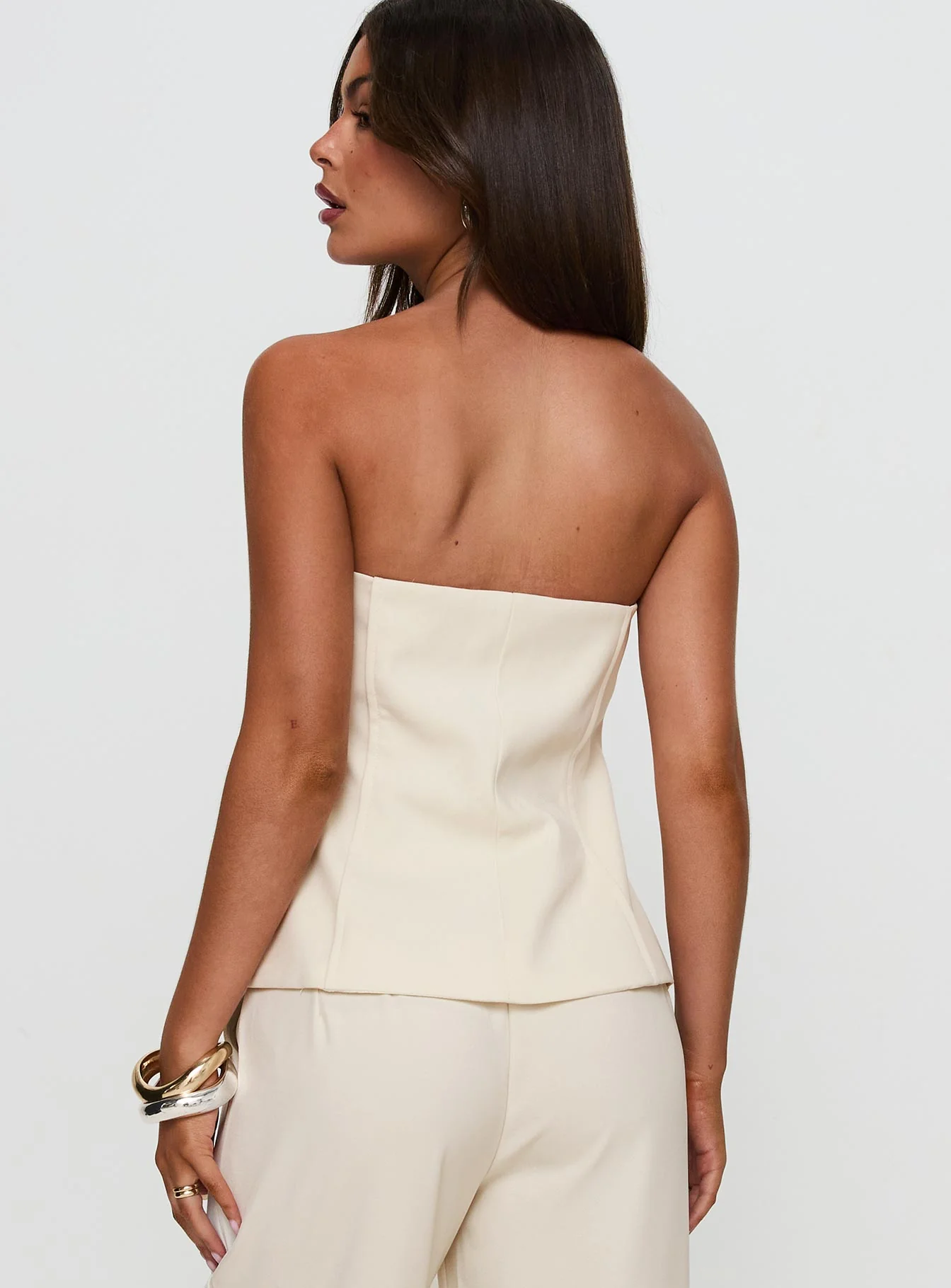 Lavish Living Strapless Top Cream Petite - Image 5