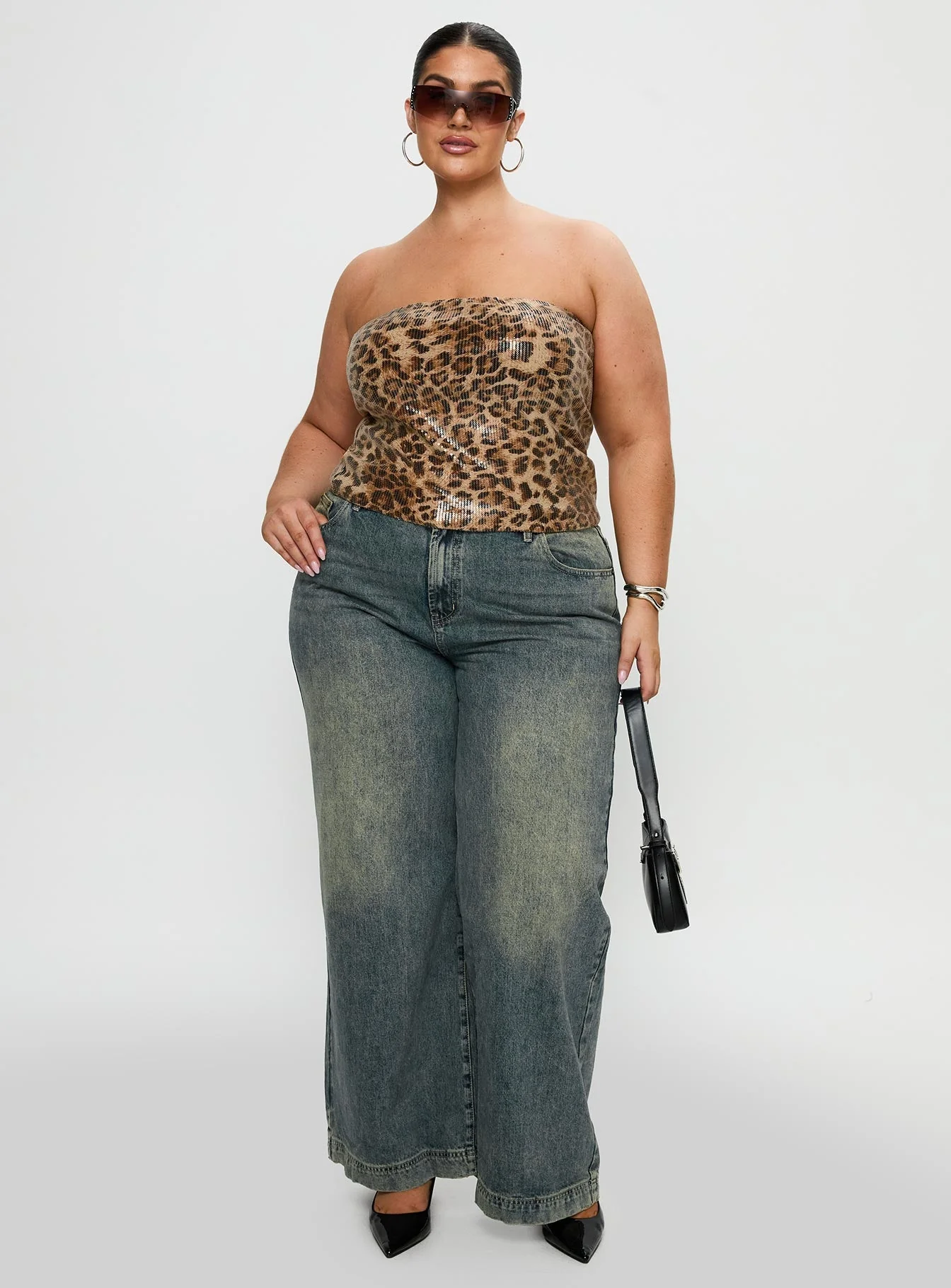 Learn To Fly Strapless Sequin Top Leopard Curve - Image 3
