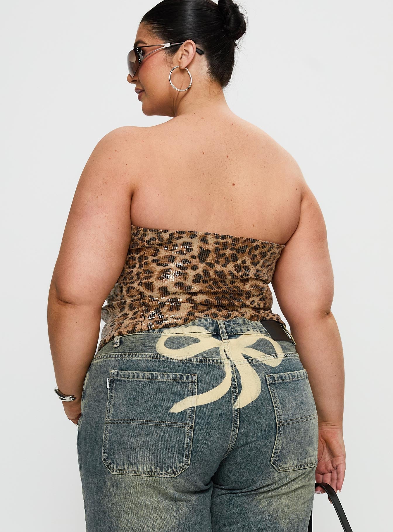 Learn To Fly Strapless Sequin Top Leopard Curve - Image 5