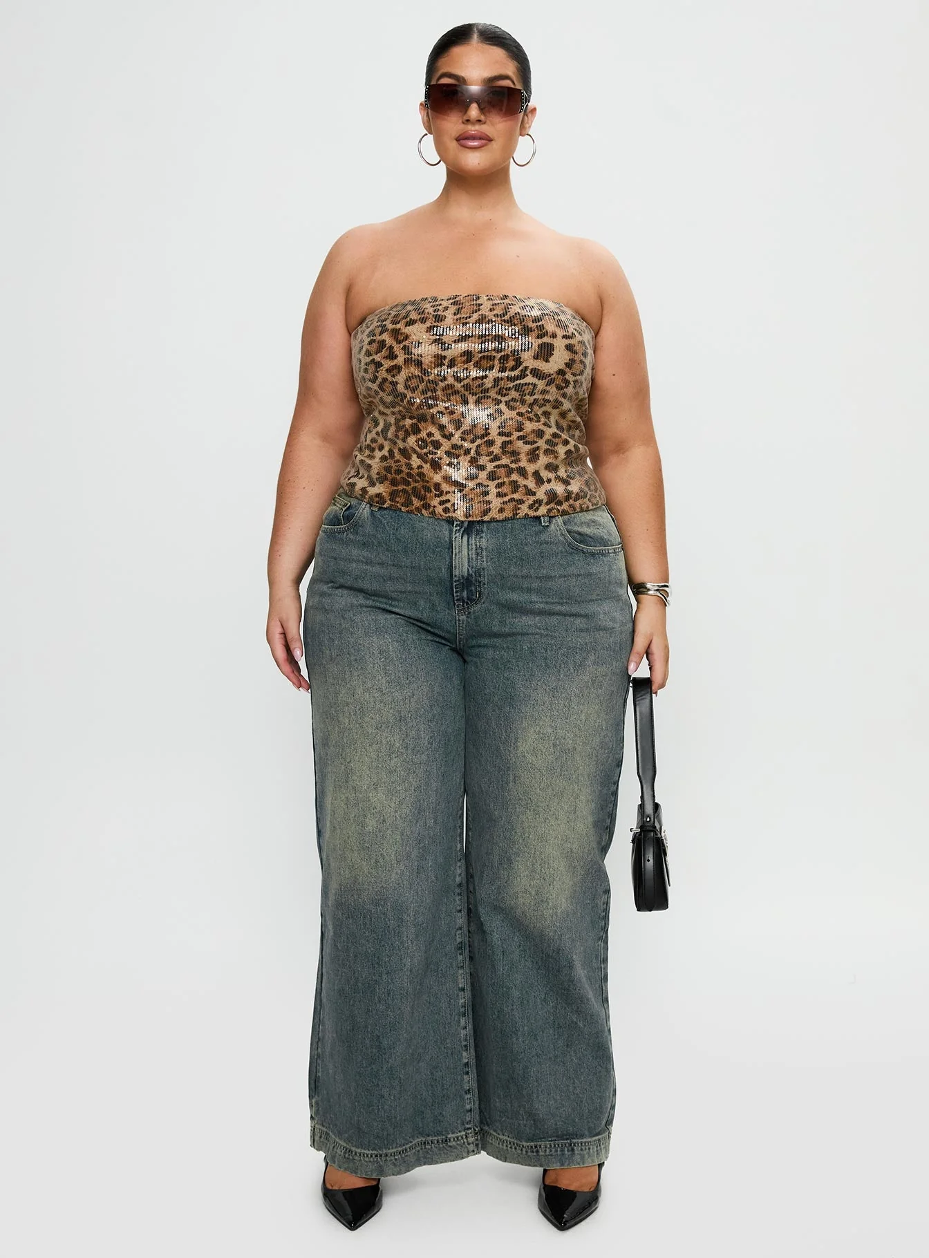 Learn To Fly Strapless Sequin Top Leopard Curve - Image 7