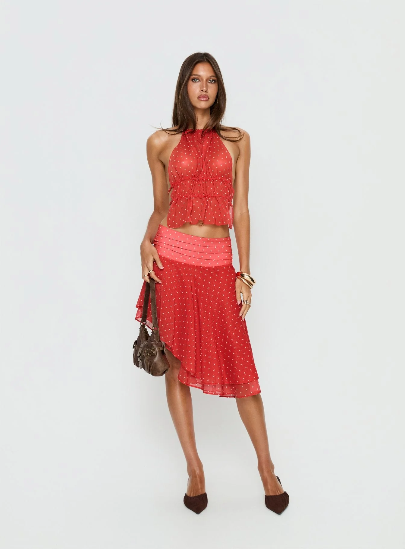 Legacy Midi Skirt Tomato Polka - Image 3