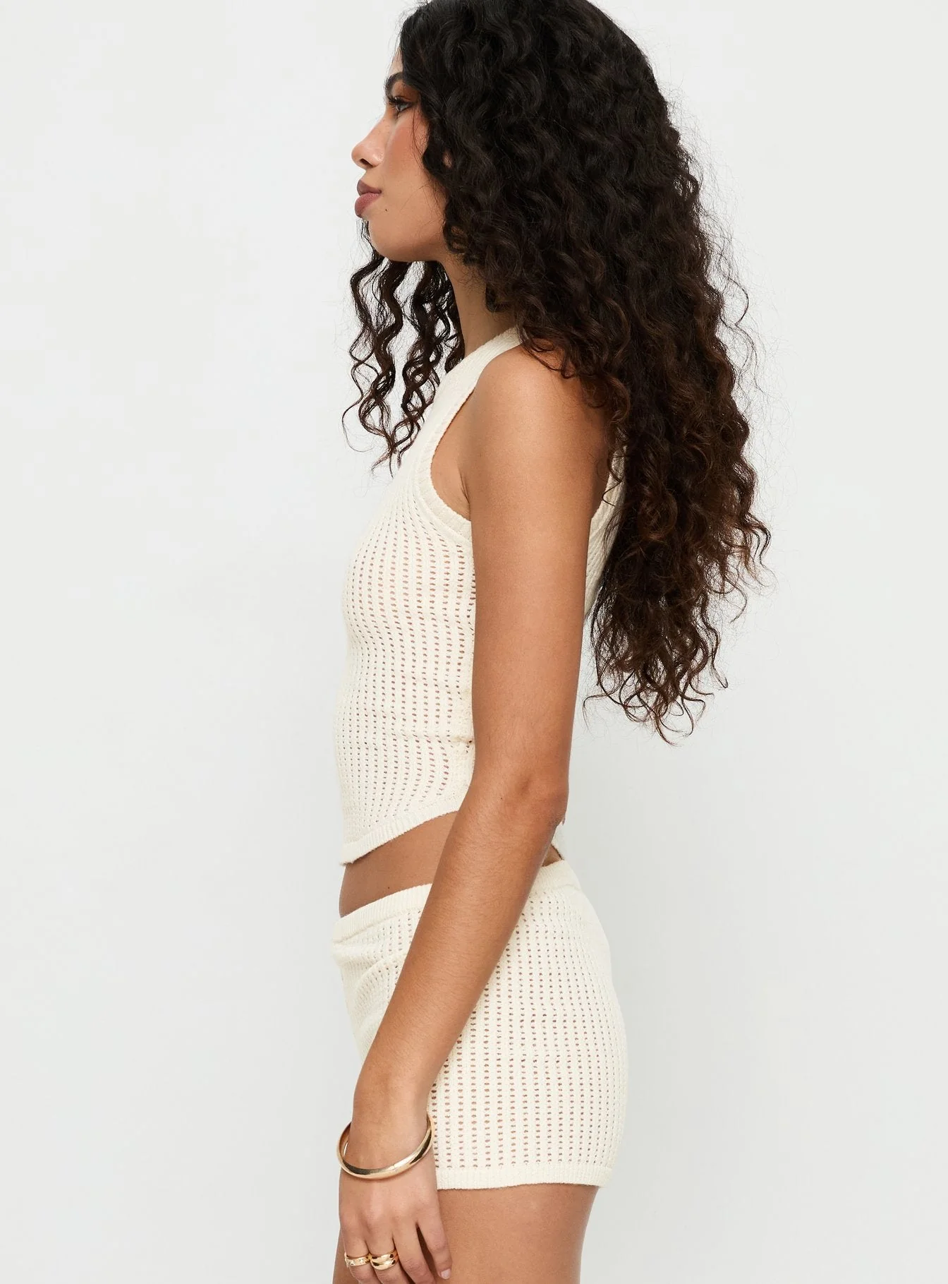 Leilah Crochet Tank Top Cream - Image 4