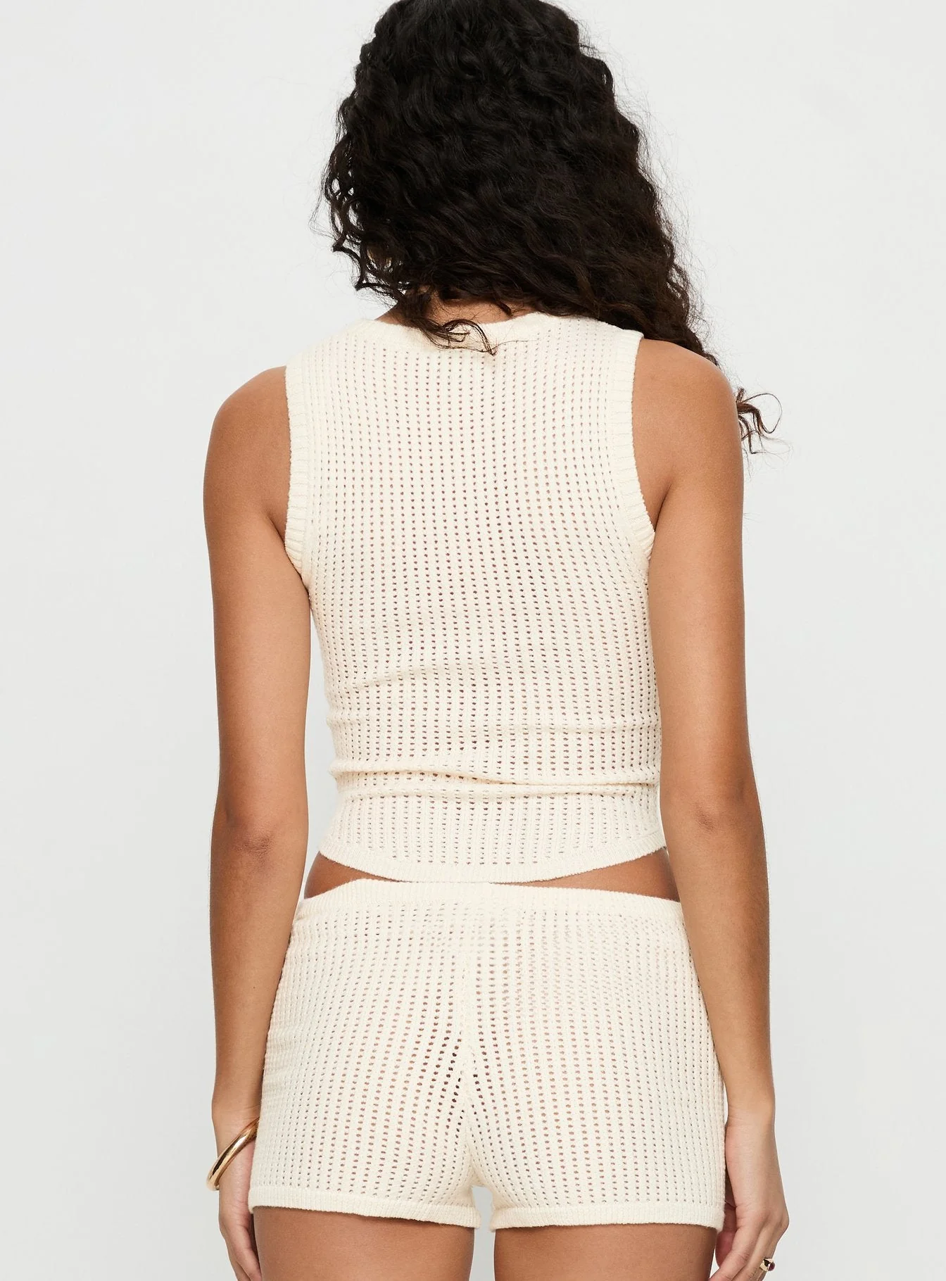 Leilah Crochet Tank Top Cream - Image 5