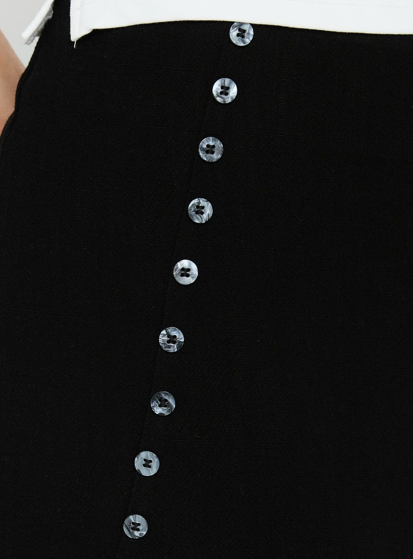 Leonelle Asymmetrical Button Mini Skirt Black - Image 5