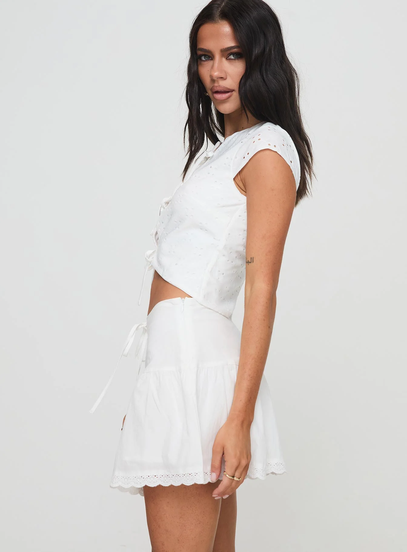 Levana Mini Skirt White - Image 4