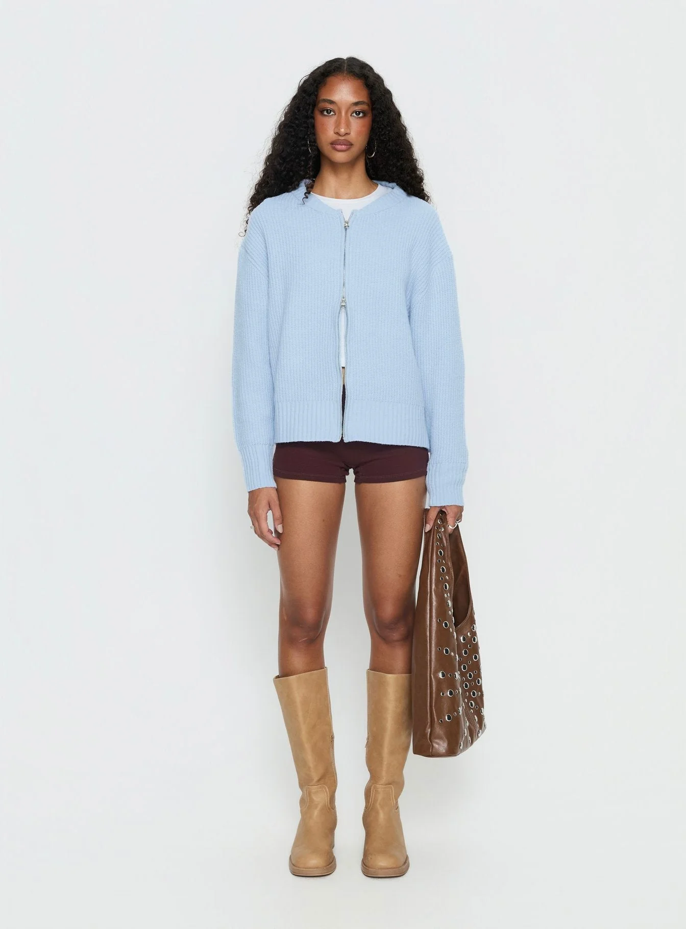 Lexene Zip Through Jumper Baby Blue - Image 7
