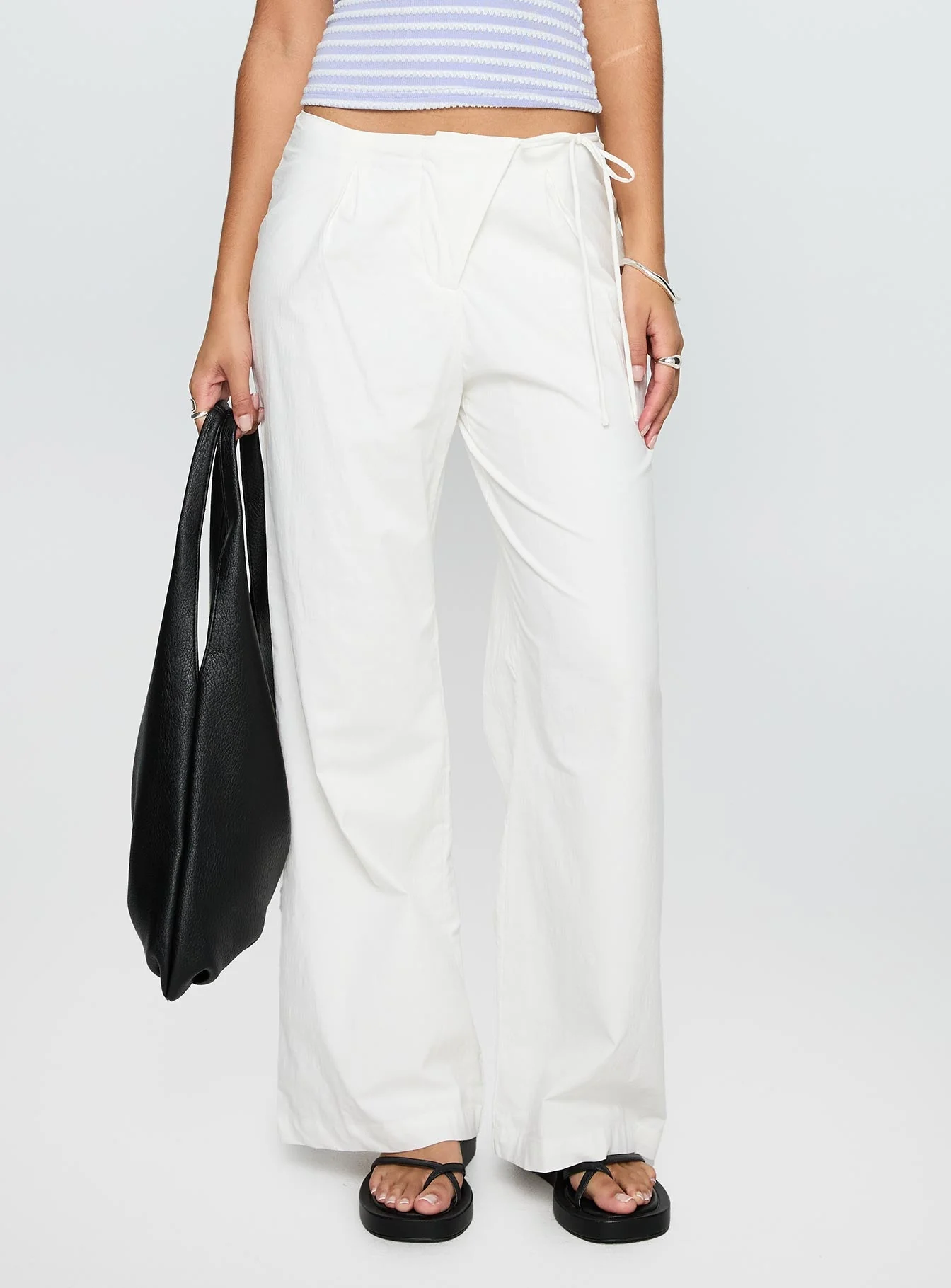 Leyah Tie Side Pants White - Image 2