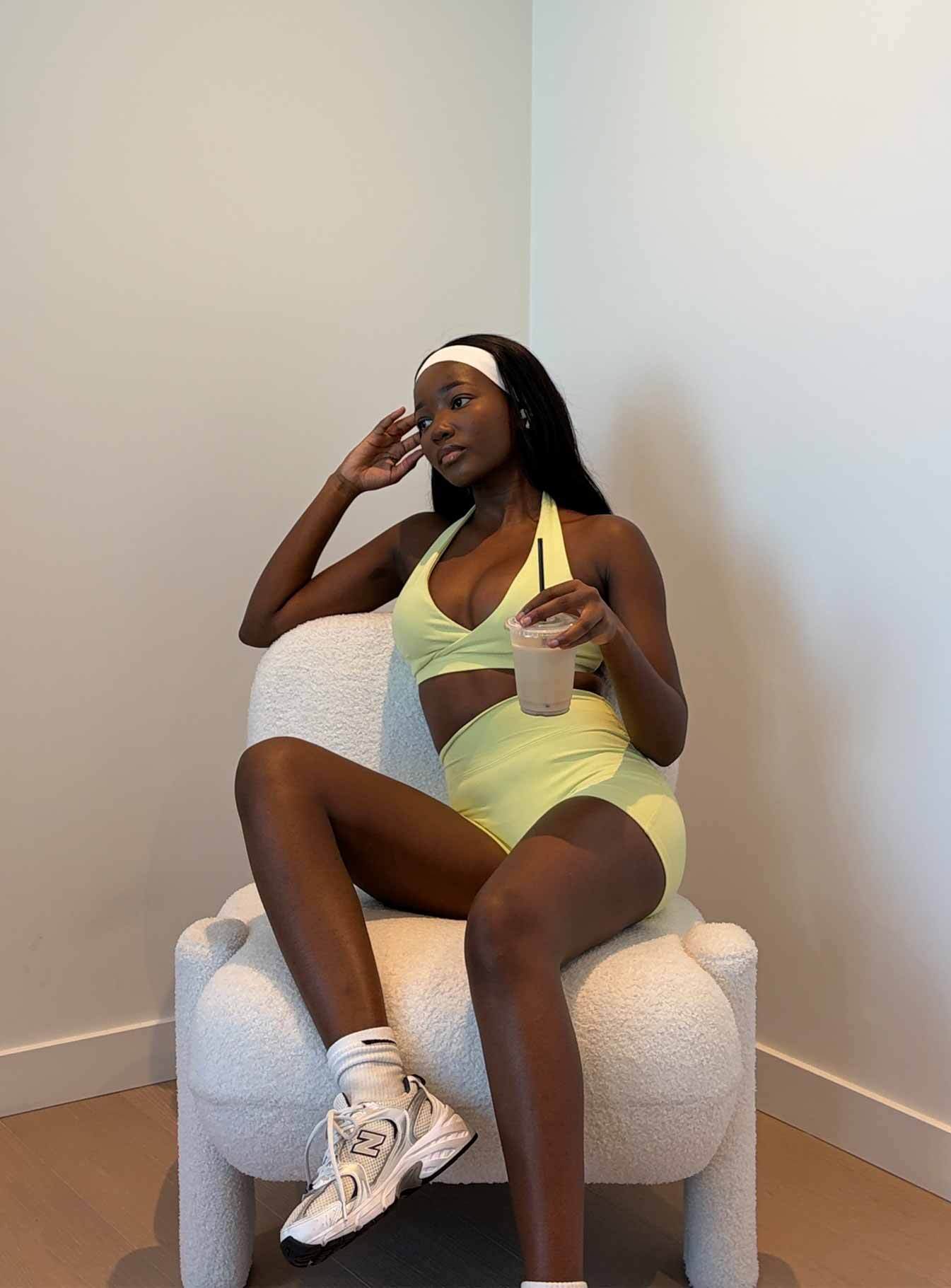 Lock In Active Halter Crop Top Lemongrass - Image 8