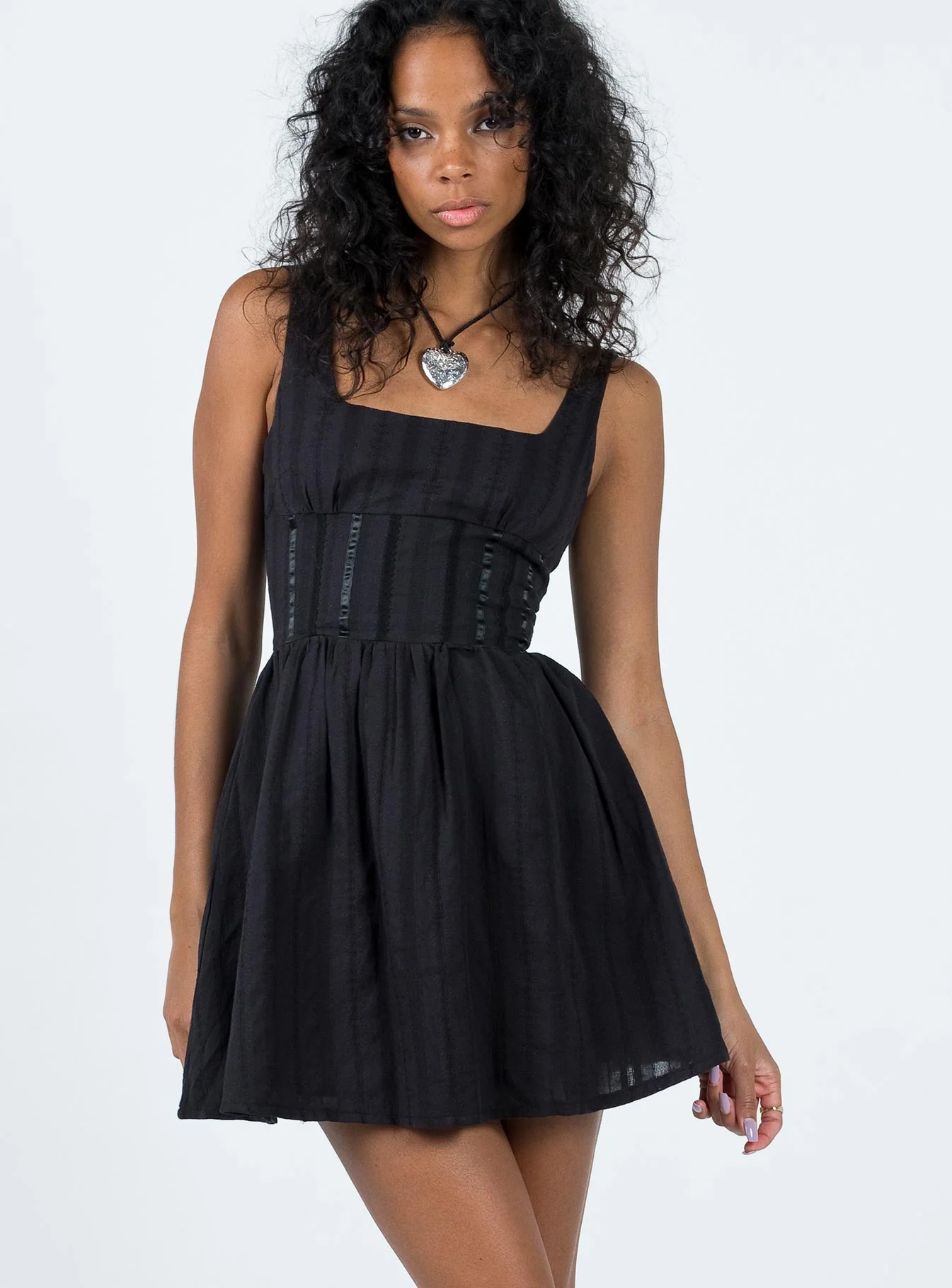 Lorinda Mini Dress Black - Image 2