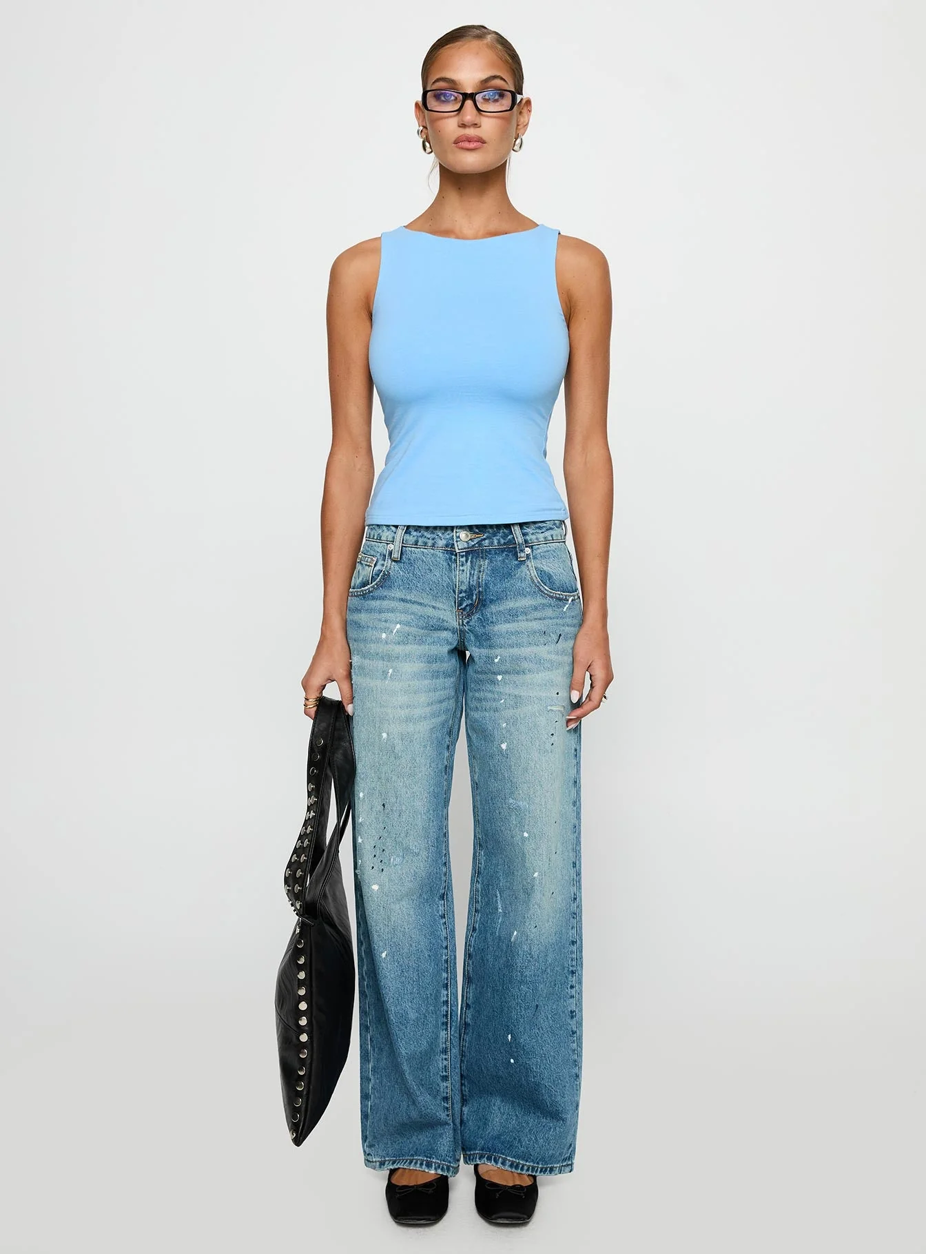 Lose Your Number High Neck Top Blue - Image 7