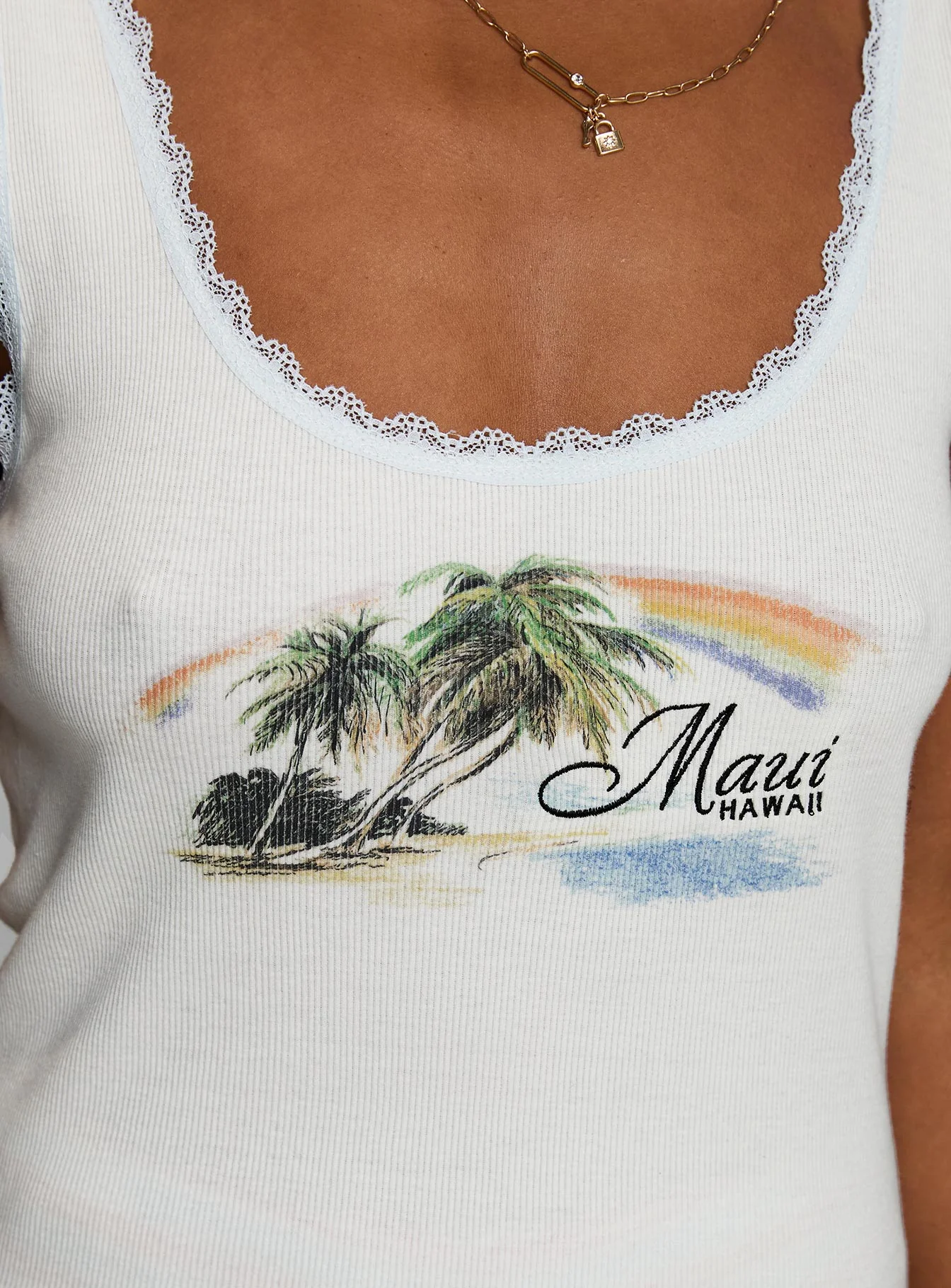 Love From Maui Graphic Tank Top White - Image 6