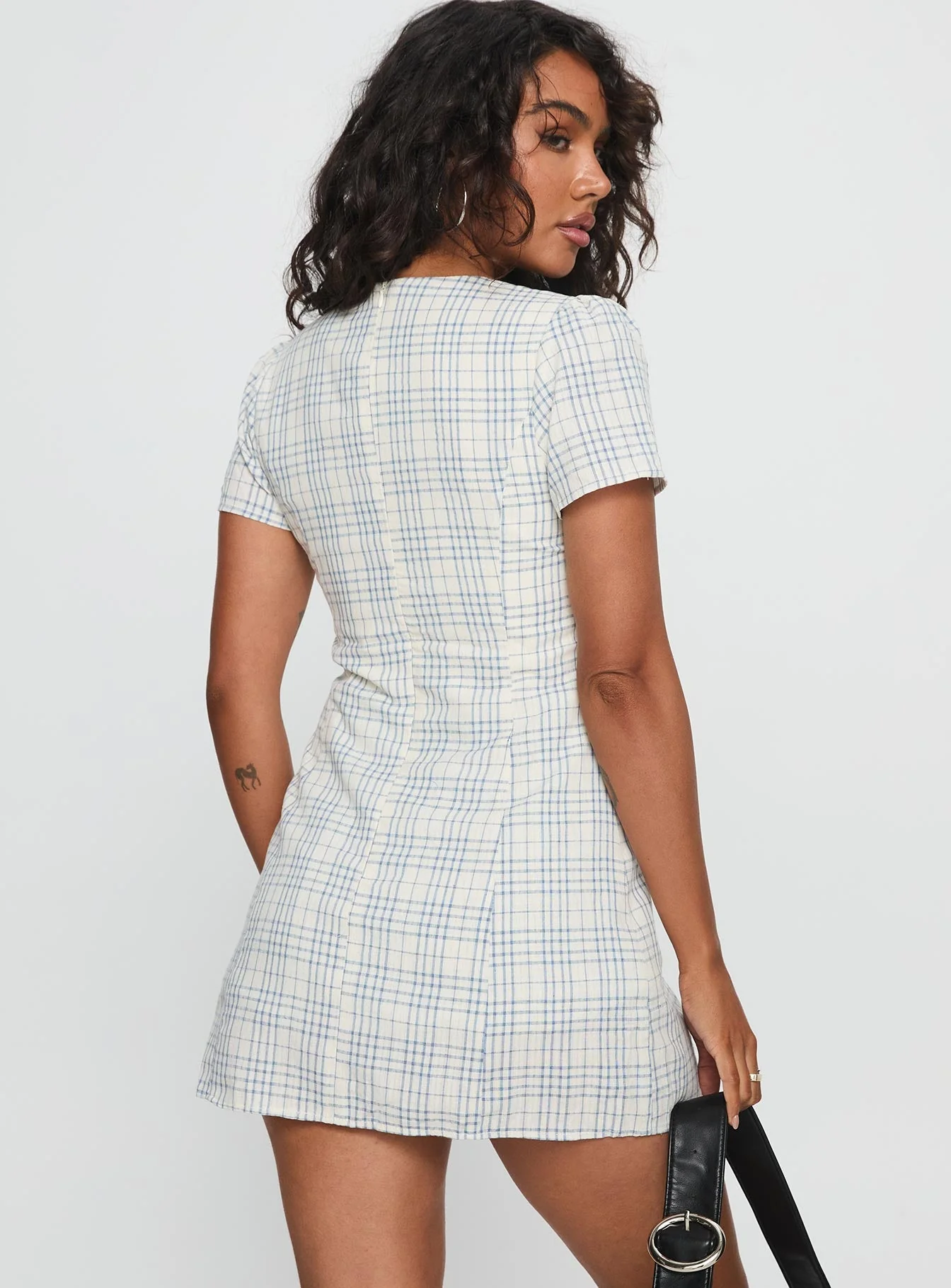 Loveliness Playsuit Blue Check - Image 5