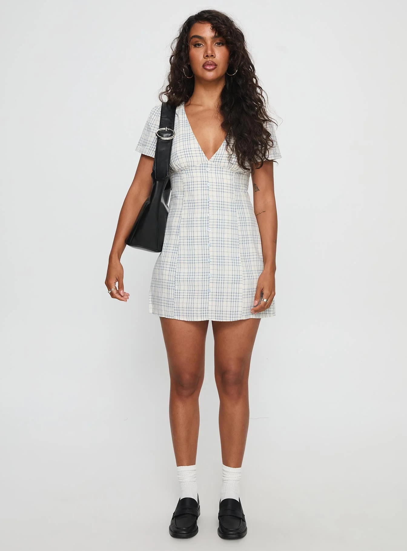 Loveliness Playsuit Blue Check - Image 7