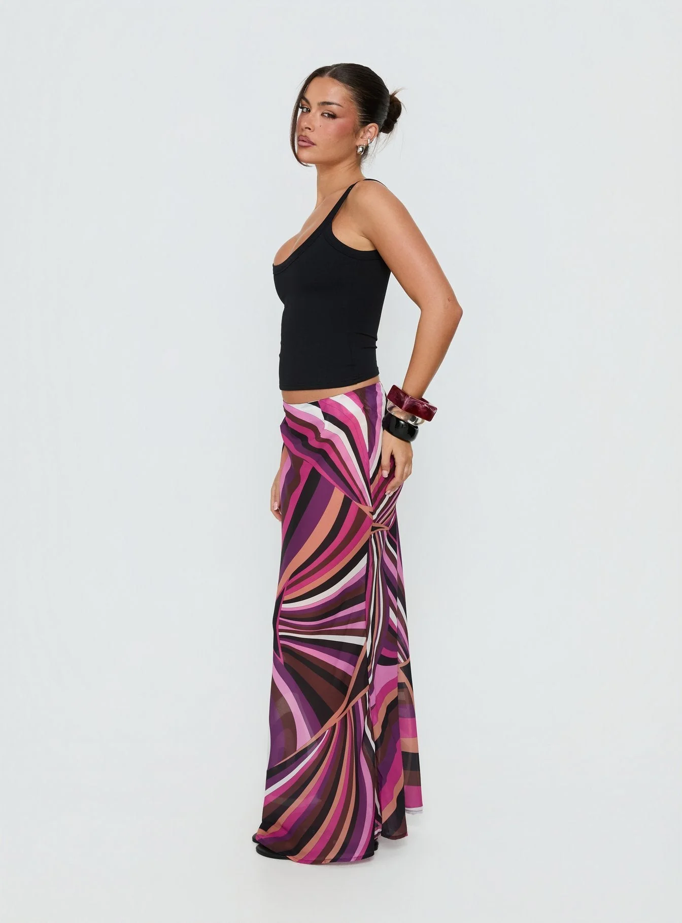 Lucidia Maxi Skirt Pink Retro - Image 4