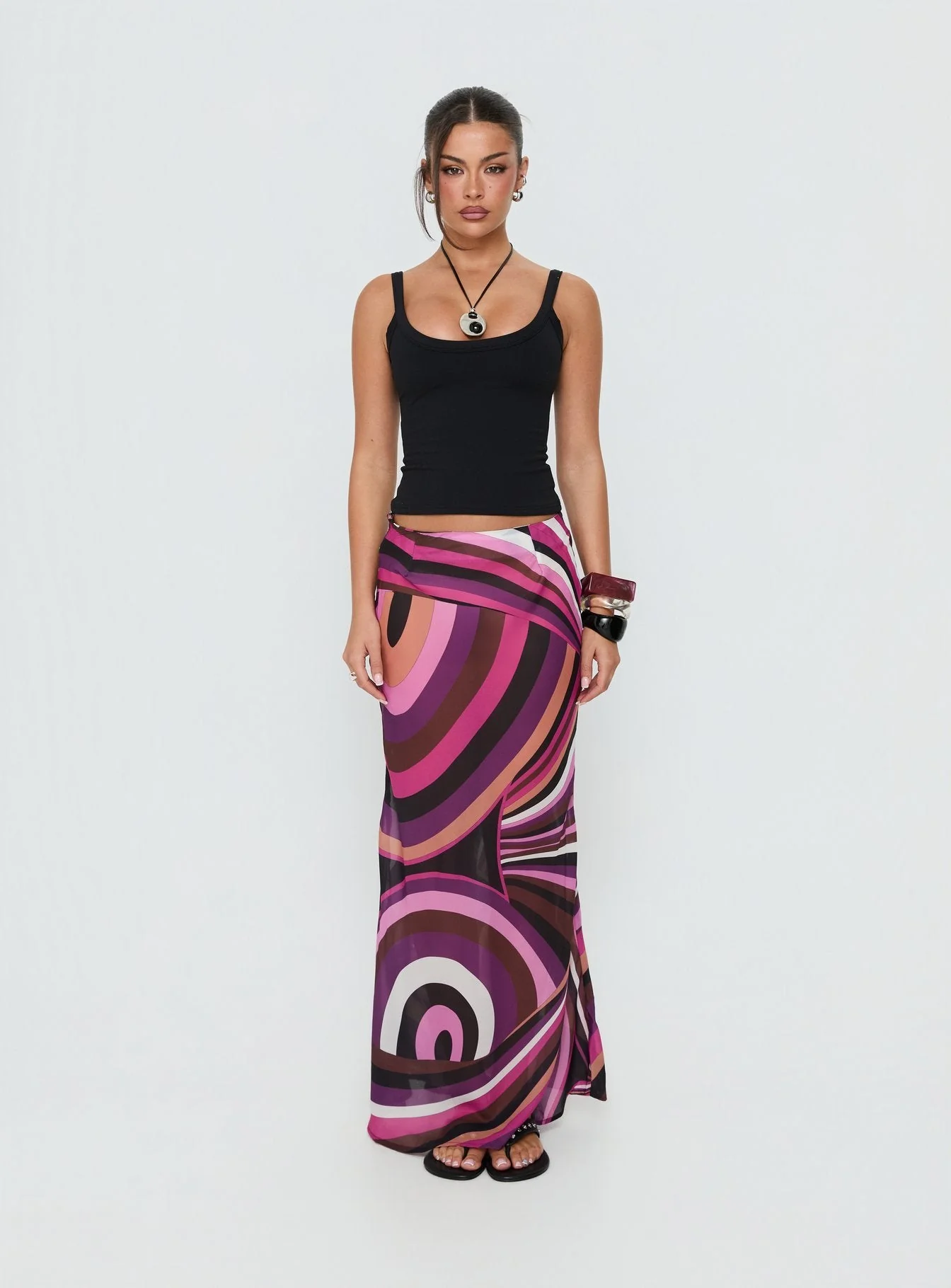 Lucidia Maxi Skirt Pink Retro - Image 7