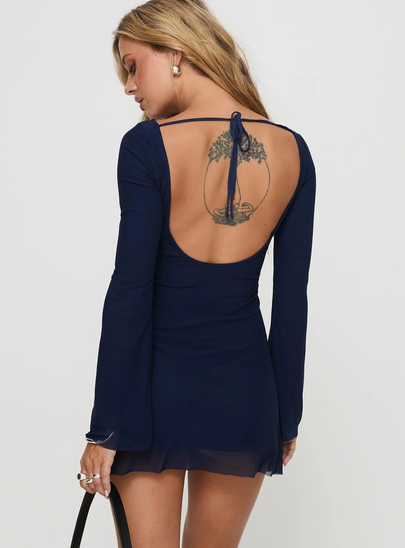 Lukea Long Sleeve Mini Dress Navy - Image 5