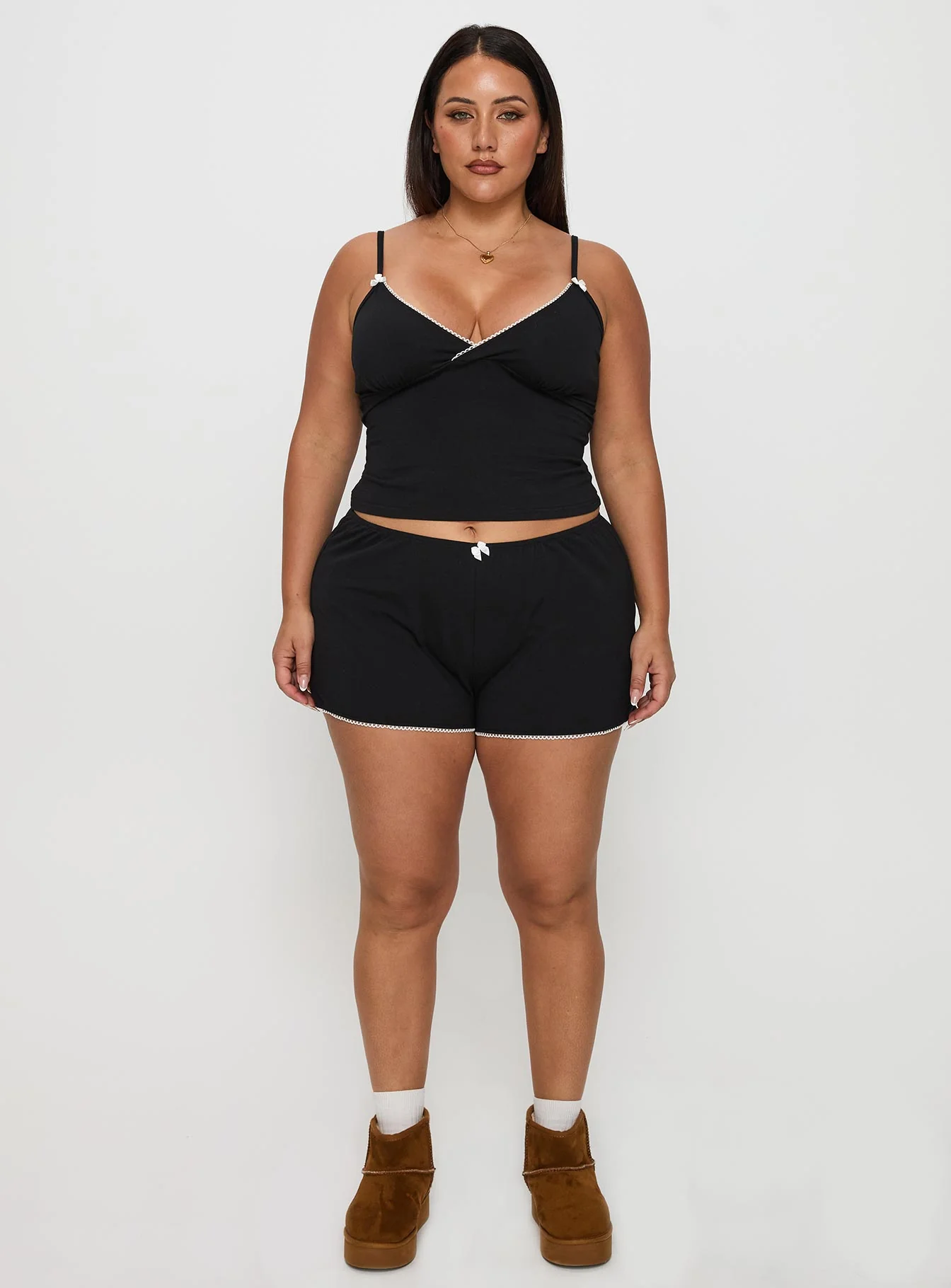 Lullabies Jersey Cami Top Black Curve - Image 7