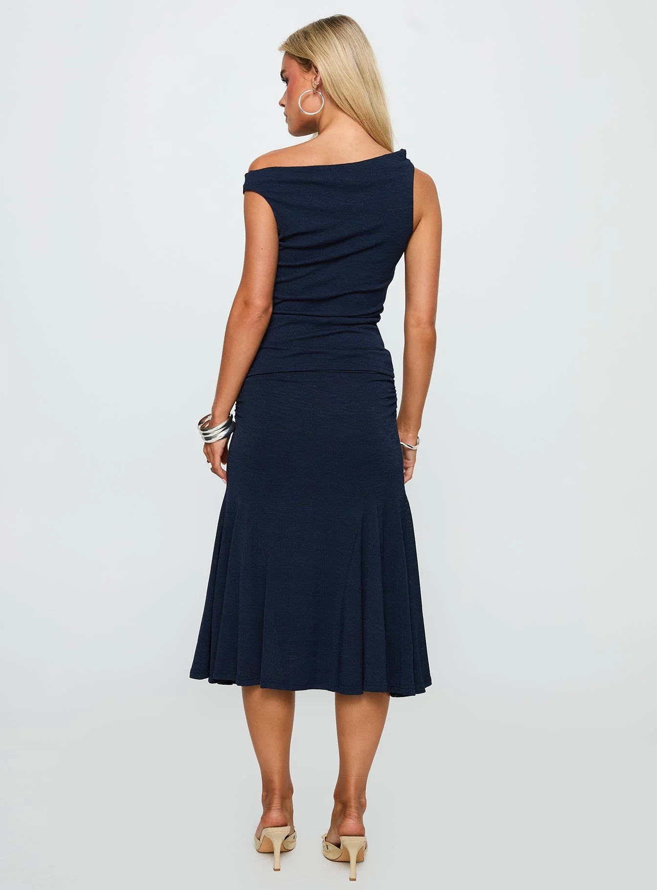 Lustrous Life Off Shoulder Set Navy - Image 4