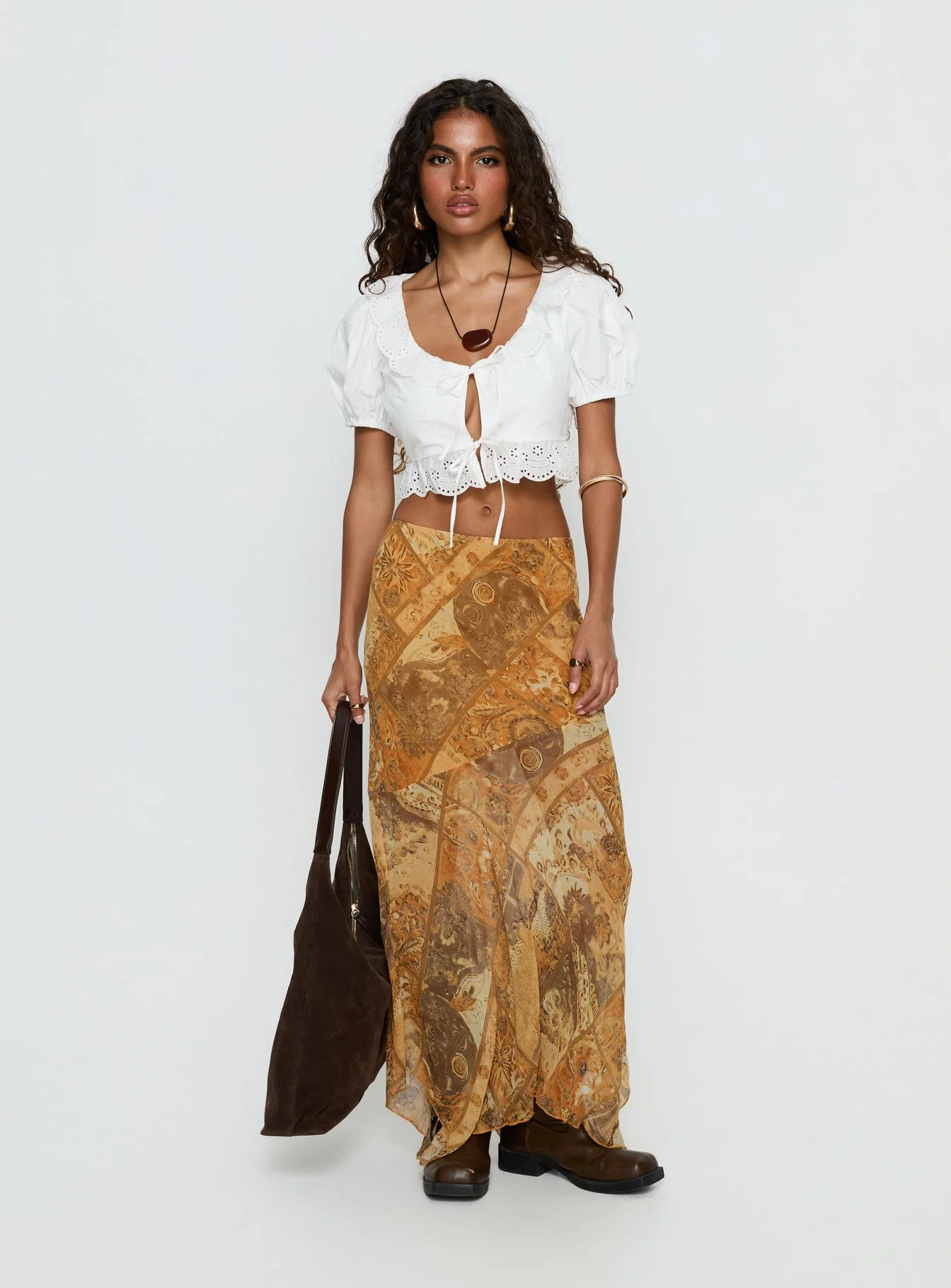 Lyanna Hanky Hem Maxi Skirt Multi - Image 3