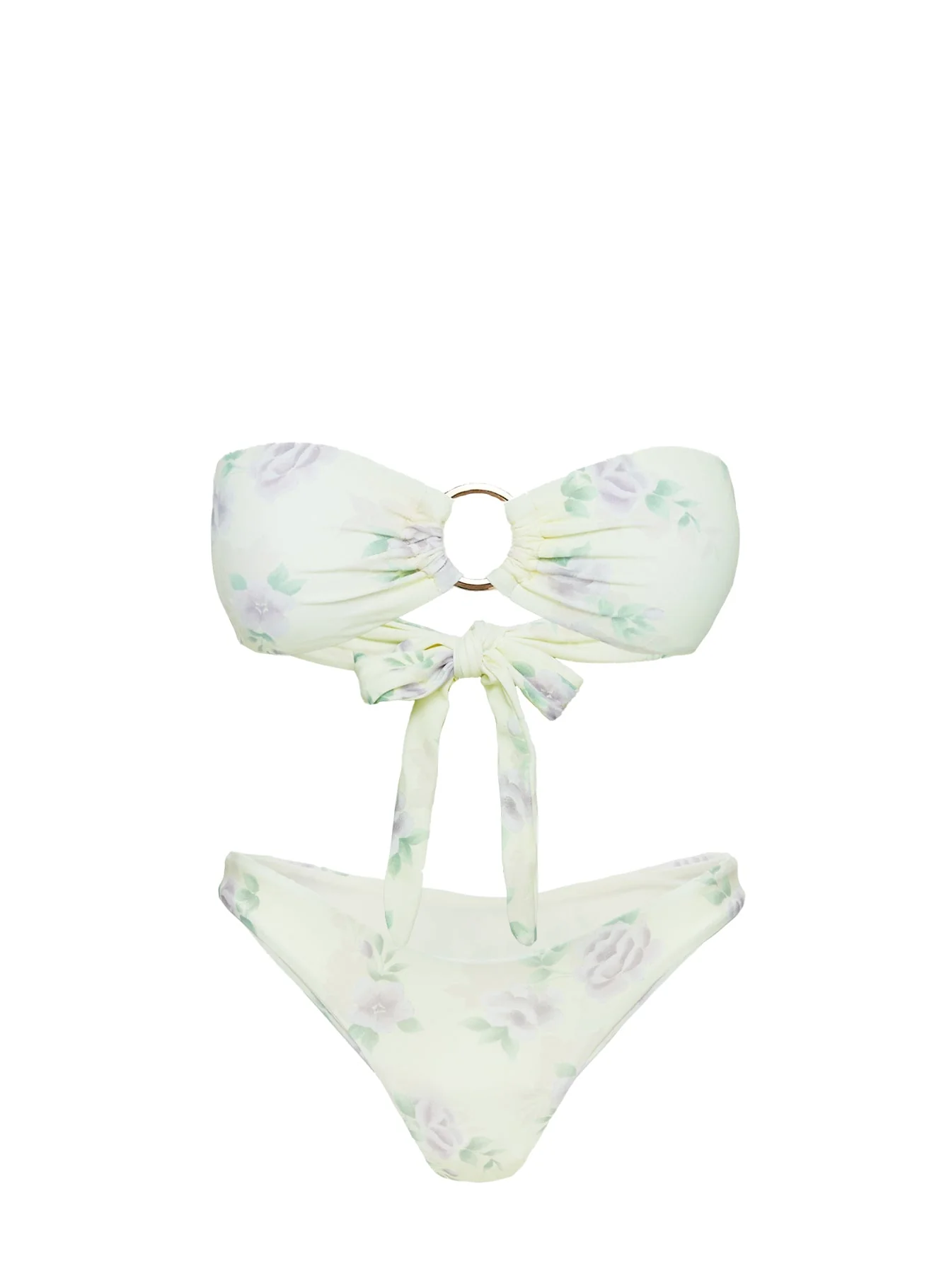 Macs Bandeau Bikini Top Yellow / Purple Floral - Image 5