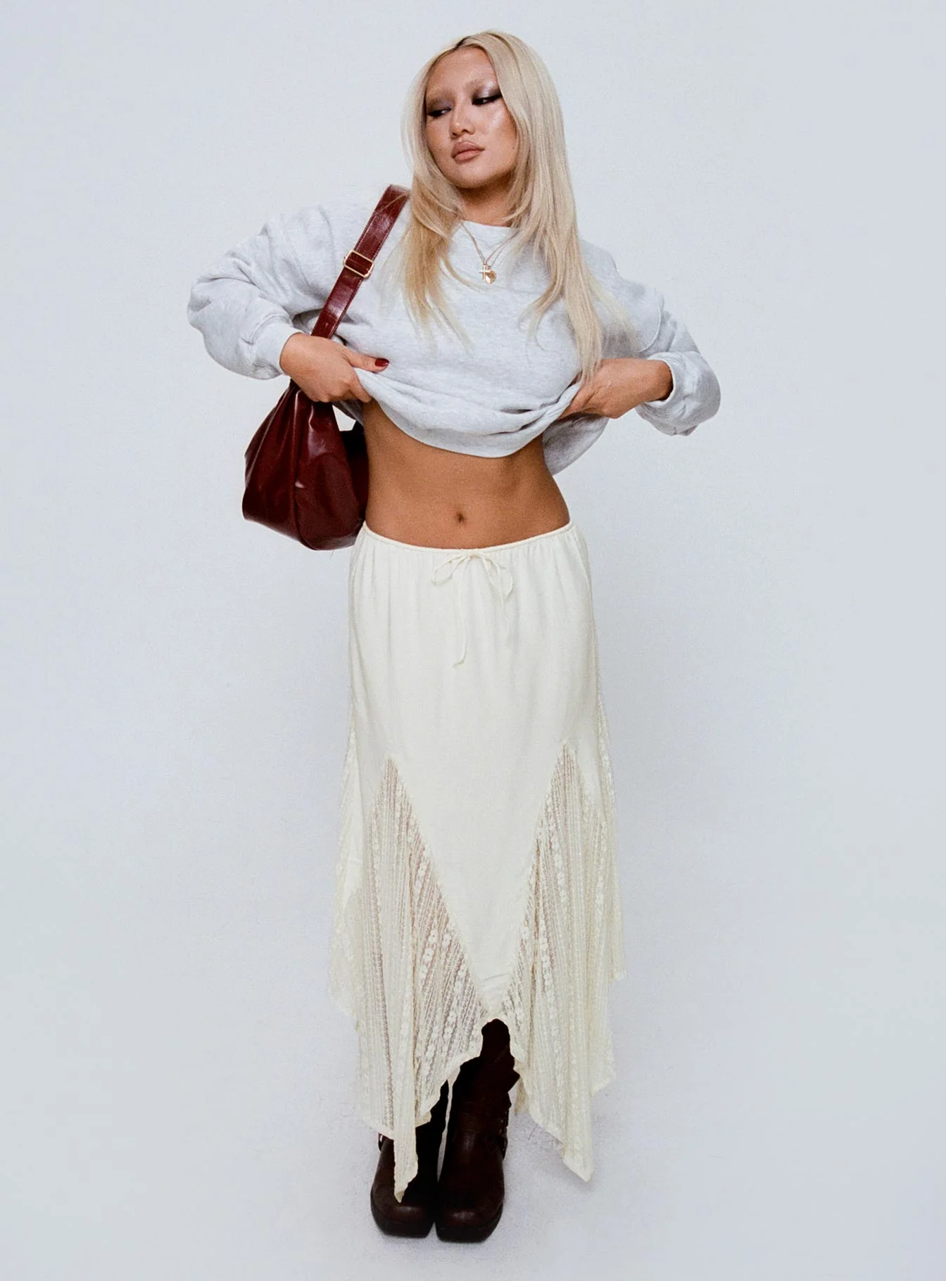 Madame Lace Maxi Skirt Cream Tall - Image 6