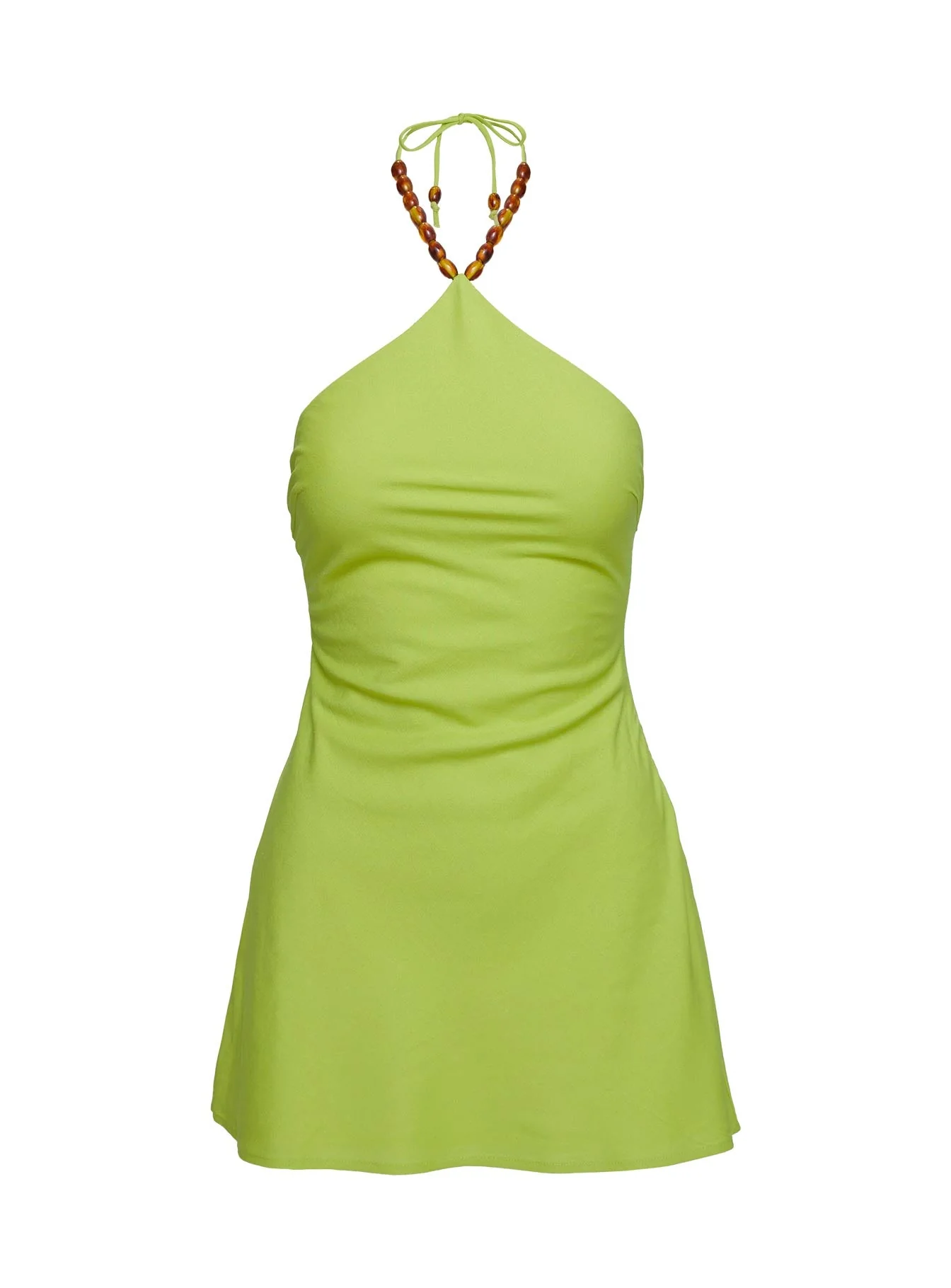 Maevie Halter Mini Dress Green - Image 5