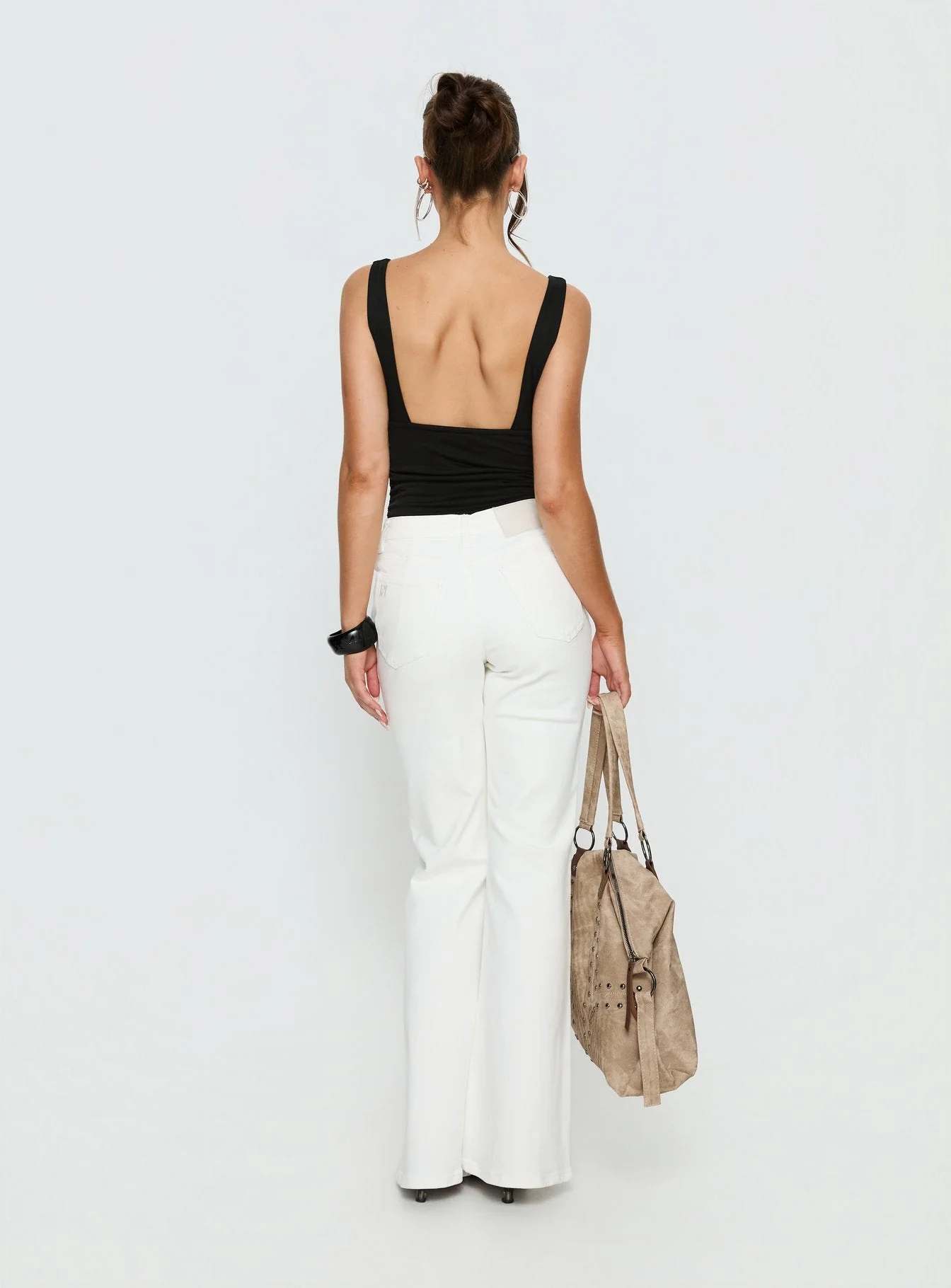 Magic Mirror Mid Rise Bootleg Jeans Ecru - Image 5