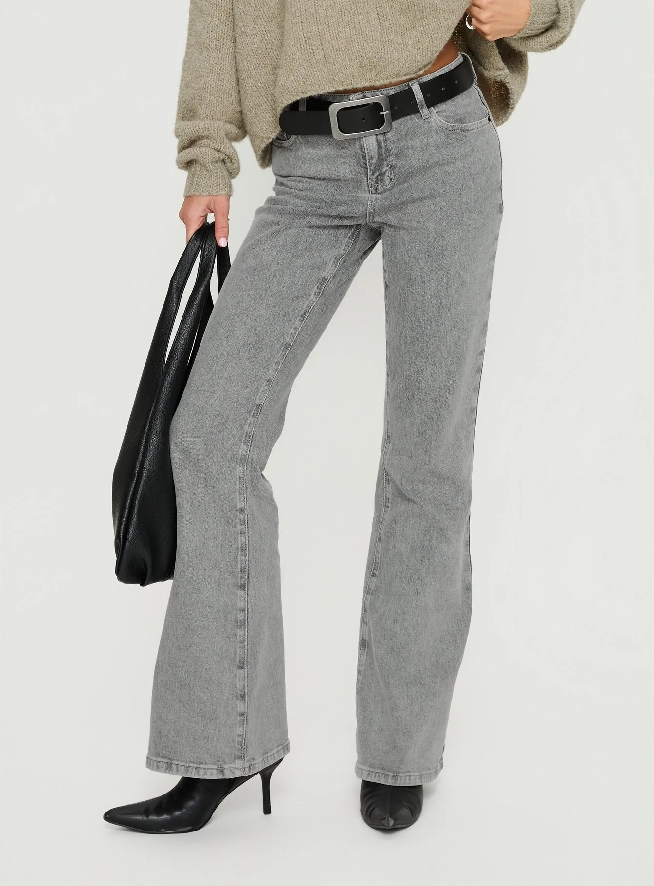 Magic Mirror Mid Rise Bootleg Jeans Washed Grey - Image 2