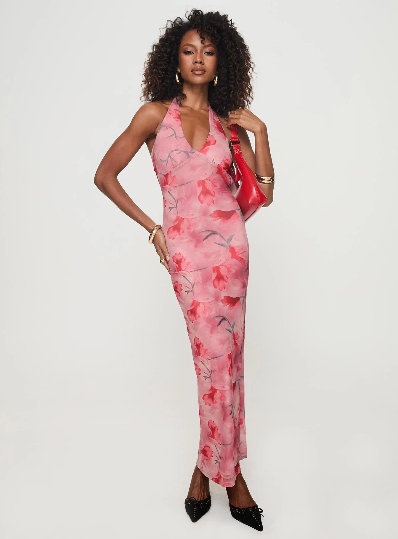 Maillard Halter Maxi Dress Pink - Image 3