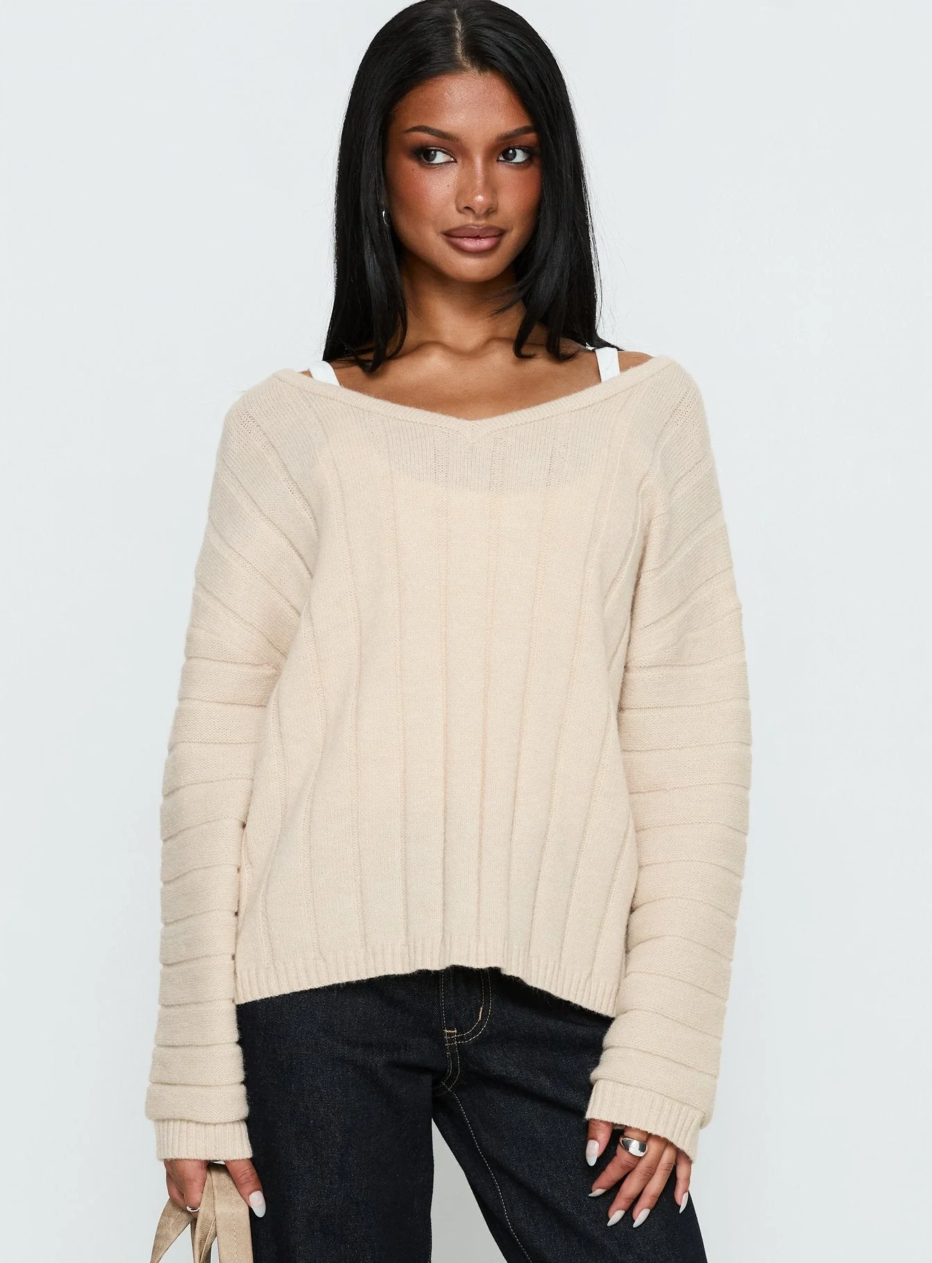 Main Thing Knit Sweater Beige - Image 2