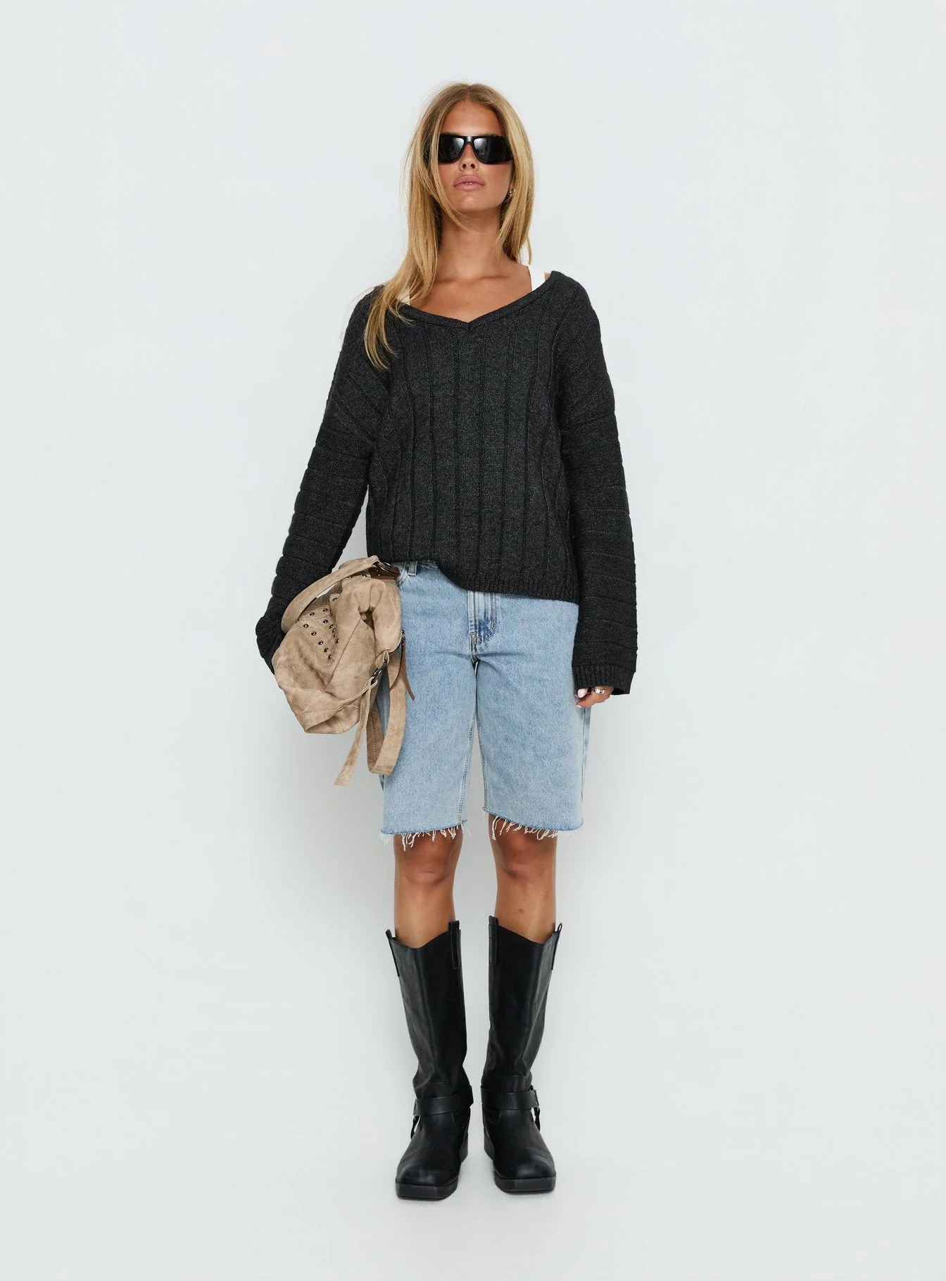 Main Thing Knit Sweater Black Marle - Image 7