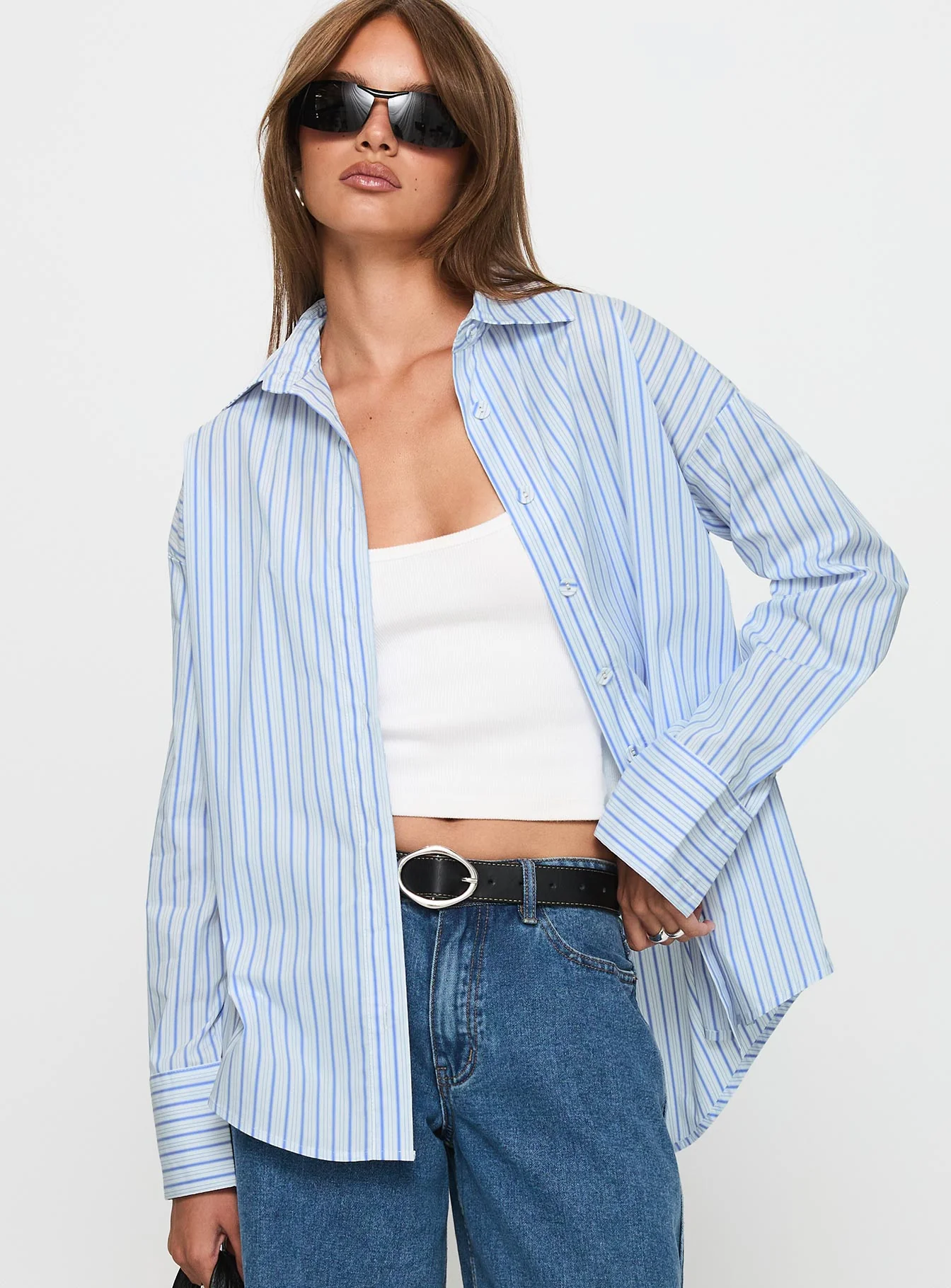 Mallin Shirt Blue / White Stripe - Image 2