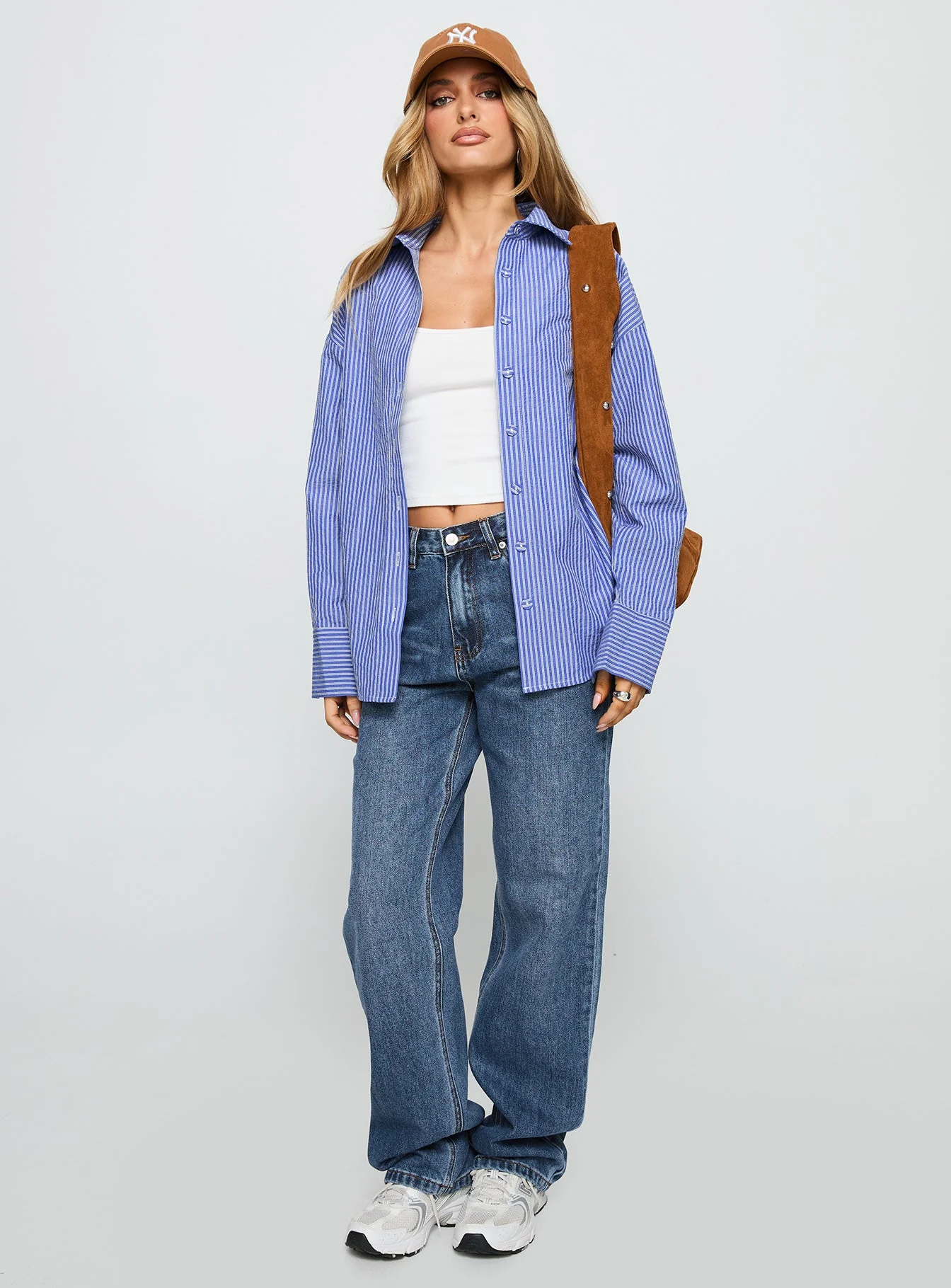 Mallin Shirt Mid Blue Stripe - Image 3
