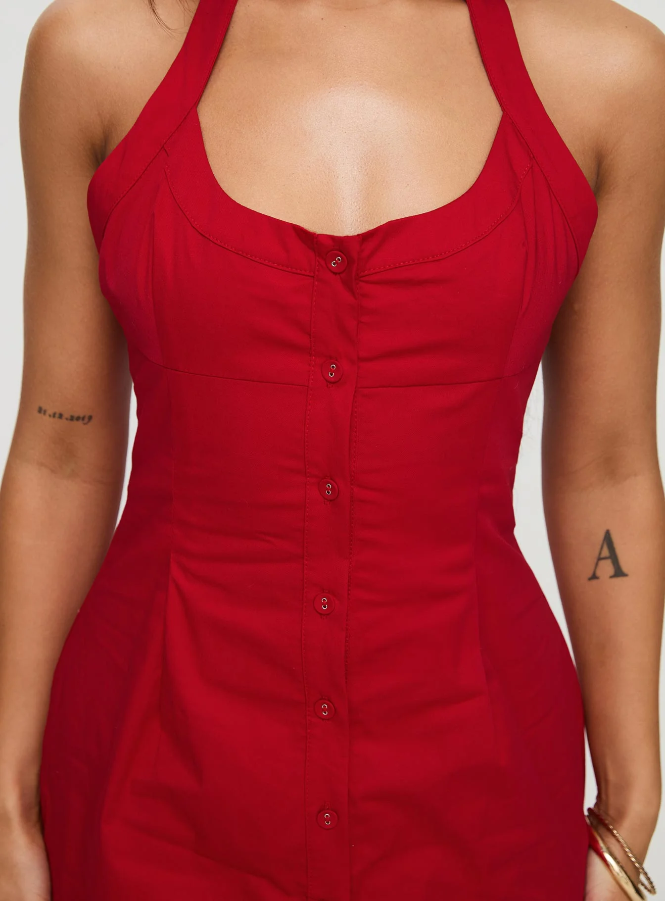 Mallorie Halter Mini Dress Red - Image 8