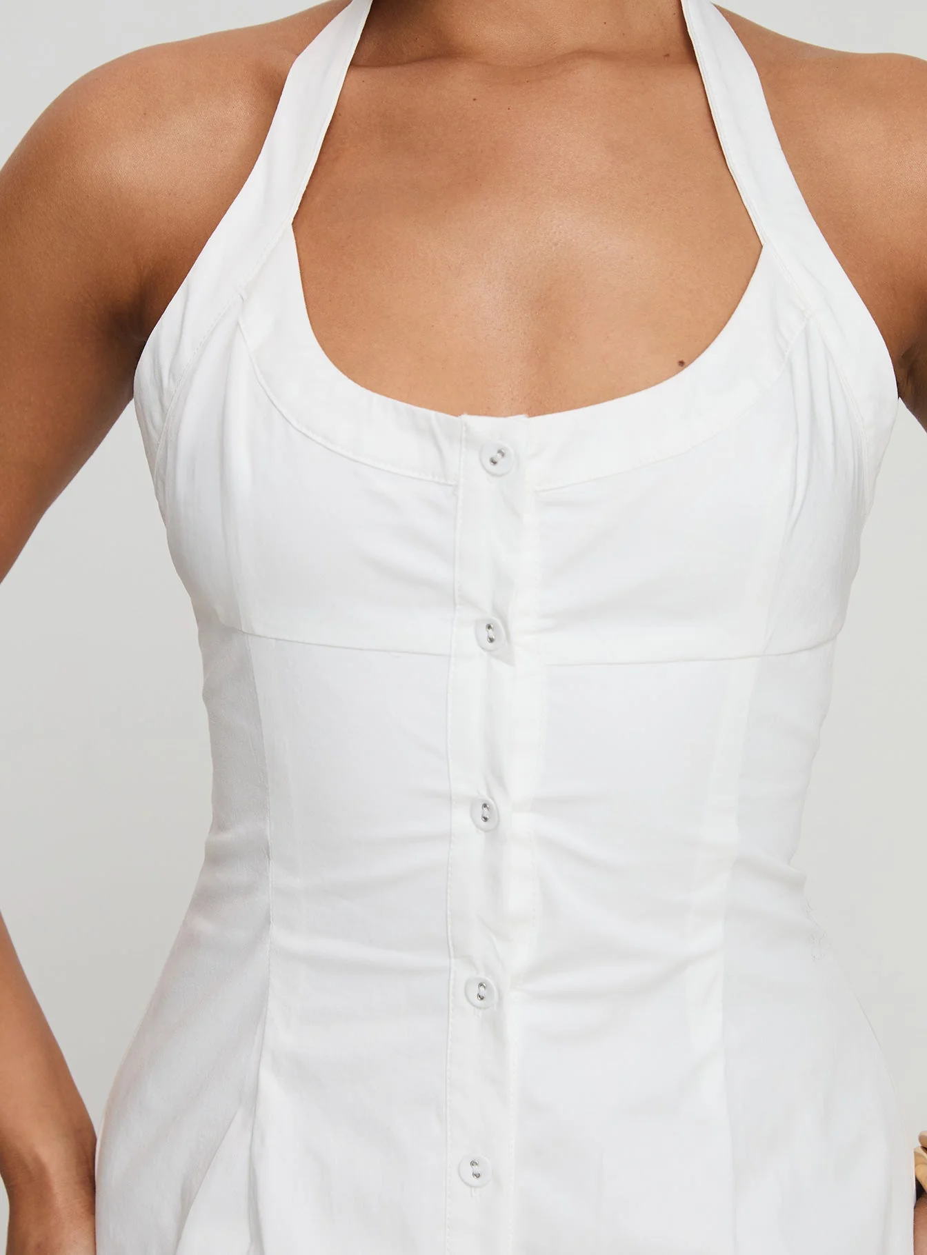 Mallorie Halter Mini Dress White - Image 6