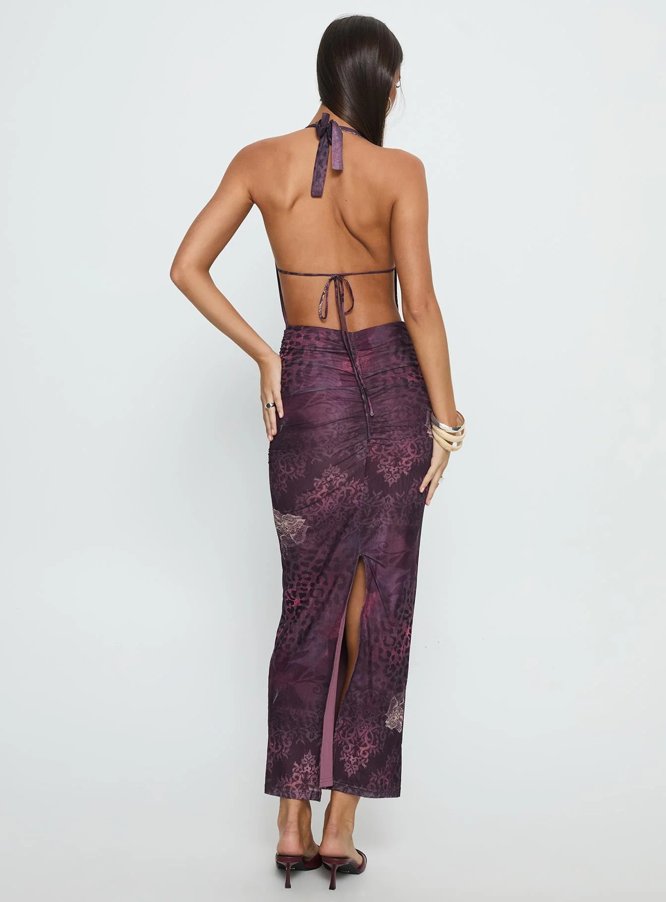 Manaia Cowl Halter Neck Maxi Dress Multi - Image 5