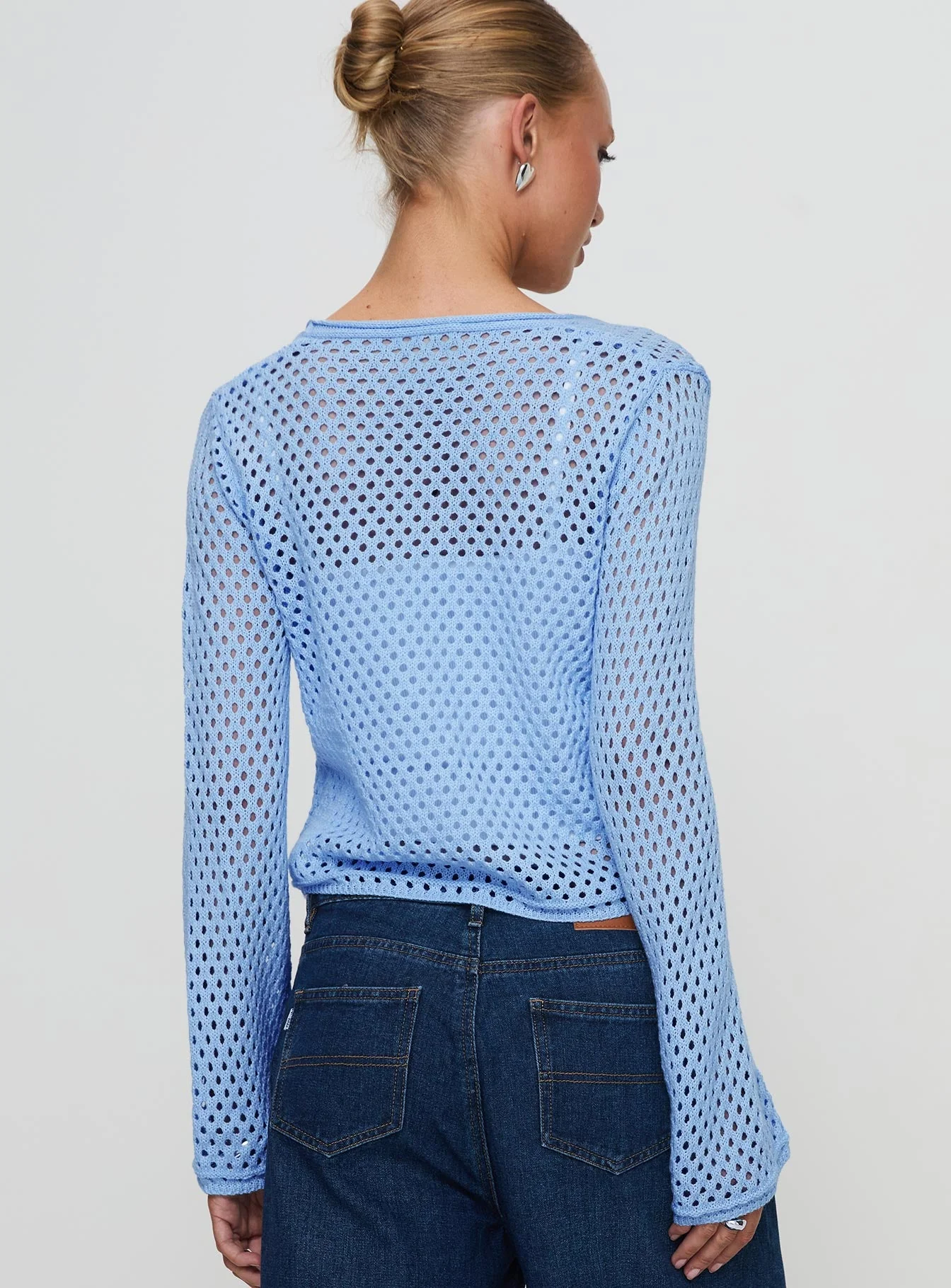 Marisole Tie Front Knit Cardigan Blue - Image 5