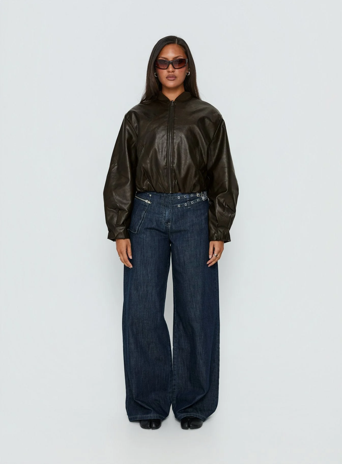 Mastery PU Bomber Jacket Washed Brown - Image 7