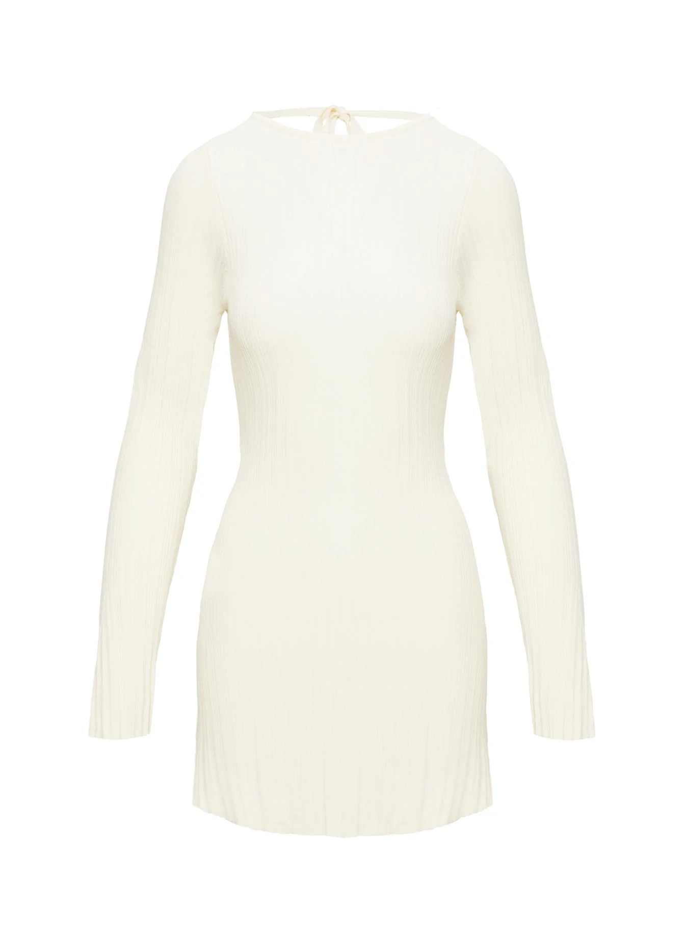 Mayok Long Sleeve Mini Dress Cream - Image 8