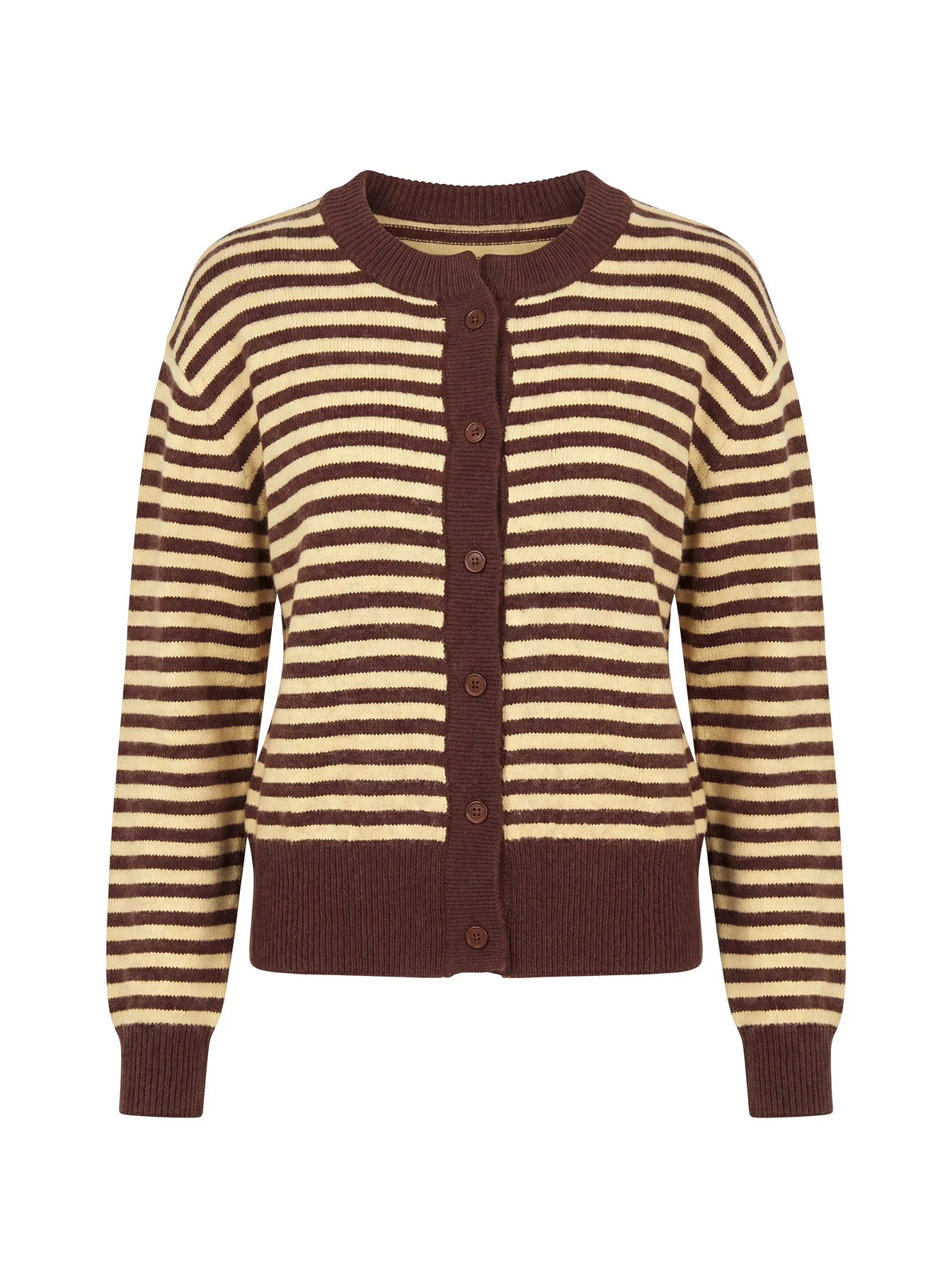 Melancholia Cardigan Brown / Lemon Stripe - Image 9