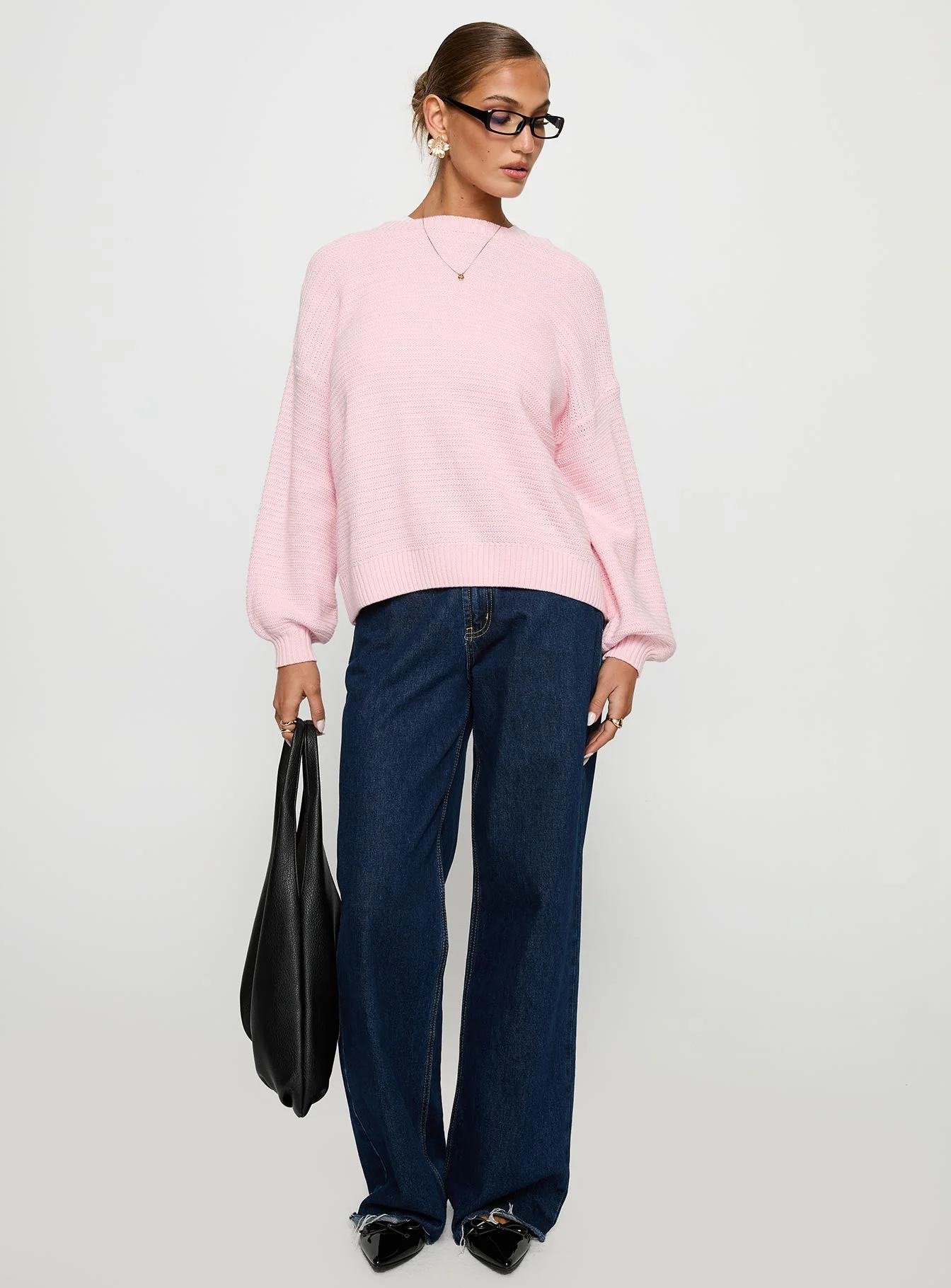 Melzo Crew Neck Knit Sweater Pink - Image 2