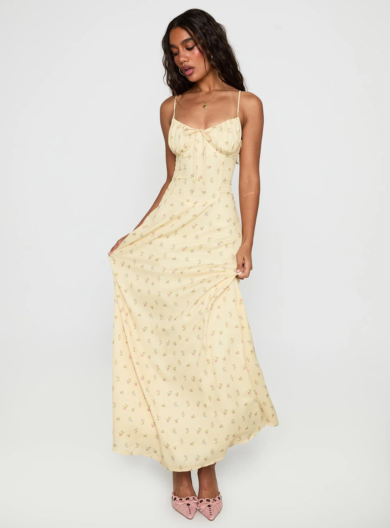 Members Only Maxi Dress Yellow Floral - Image 3