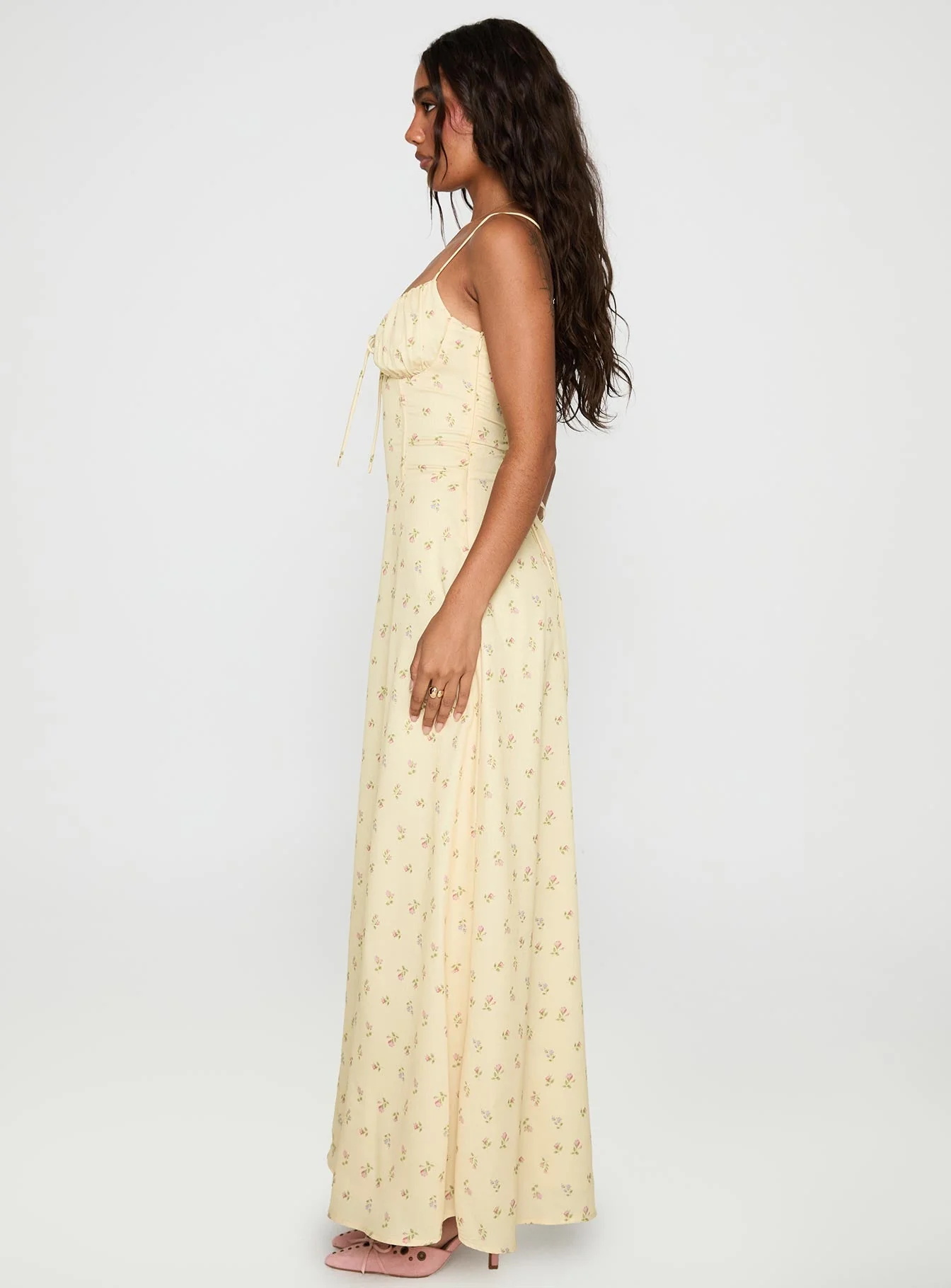 Members Only Maxi Dress Yellow Floral - Image 4