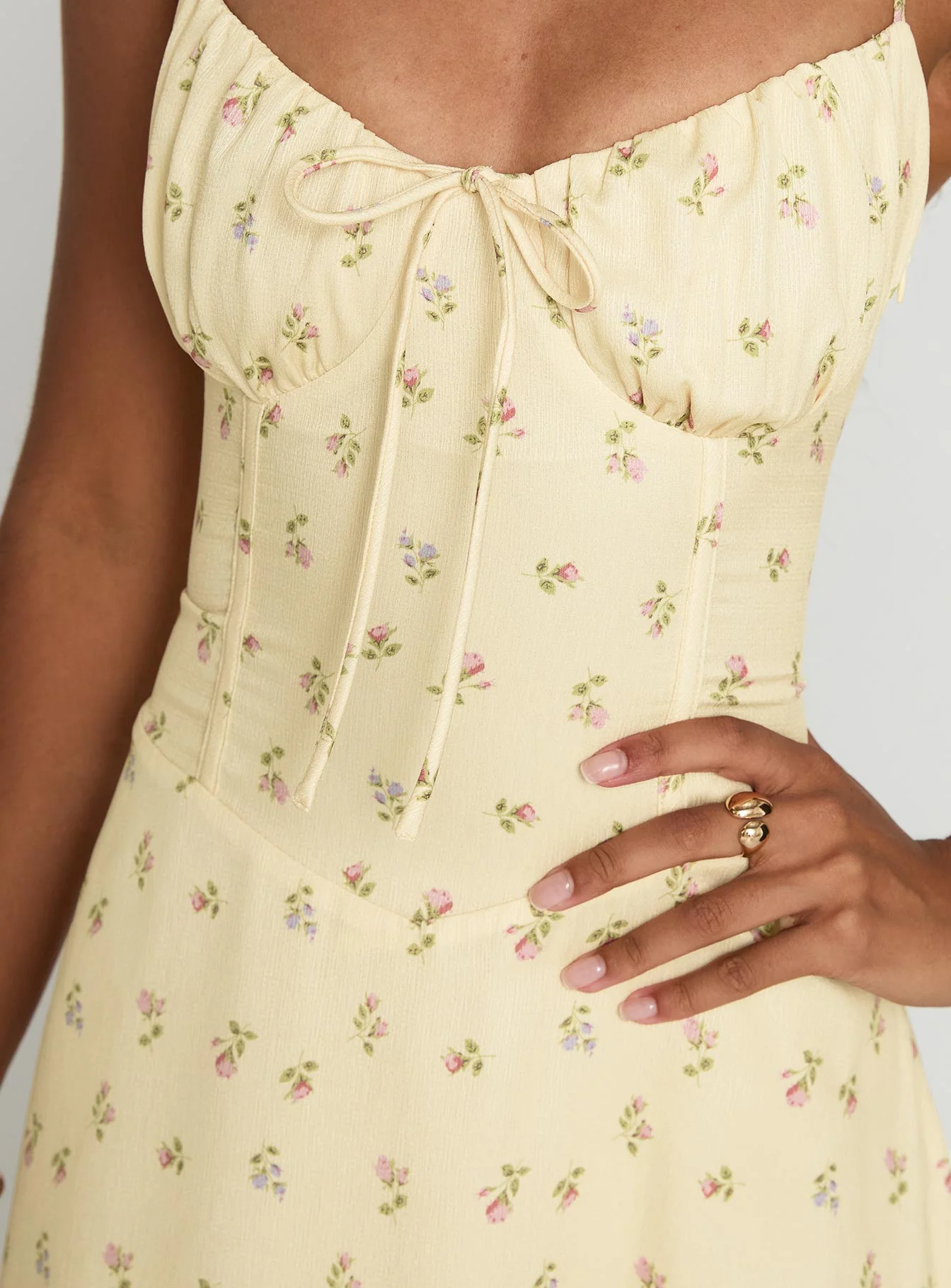 Members Only Maxi Dress Yellow Floral - Image 6