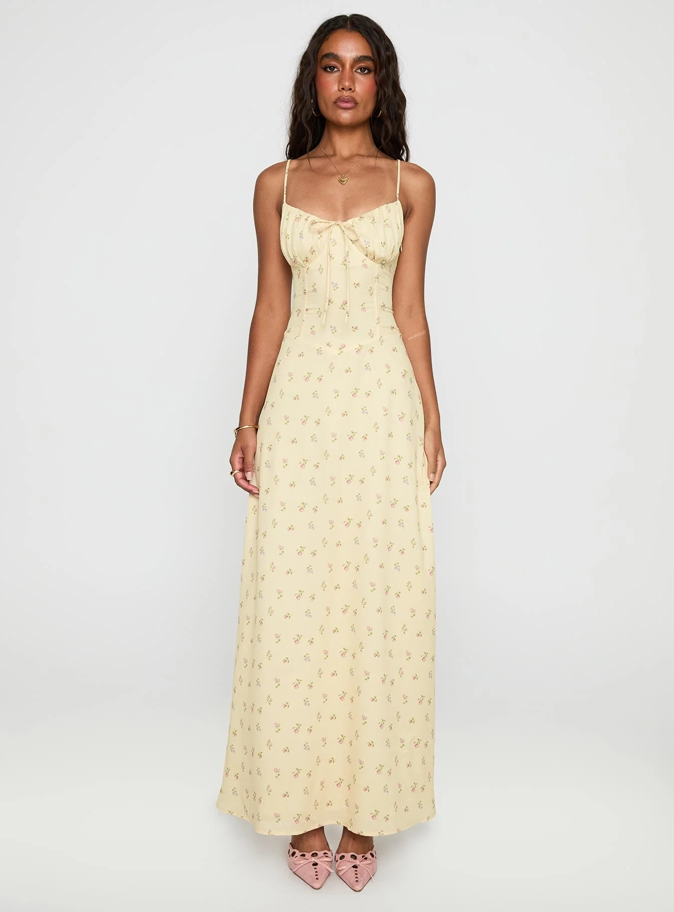 Members Only Maxi Dress Yellow Floral - Image 7