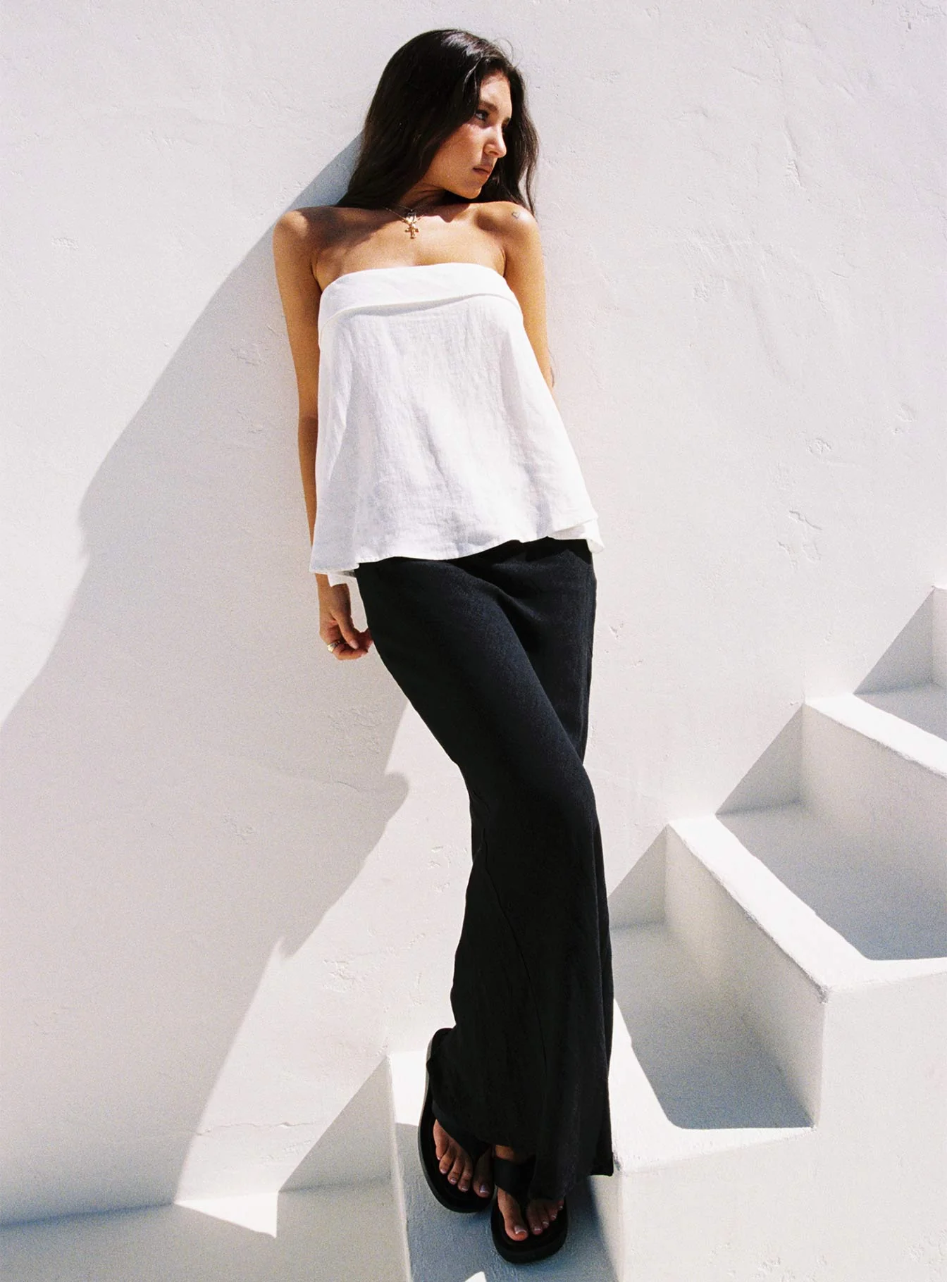 Mercer Linen Blend Maxi Skirt Black - Image 5