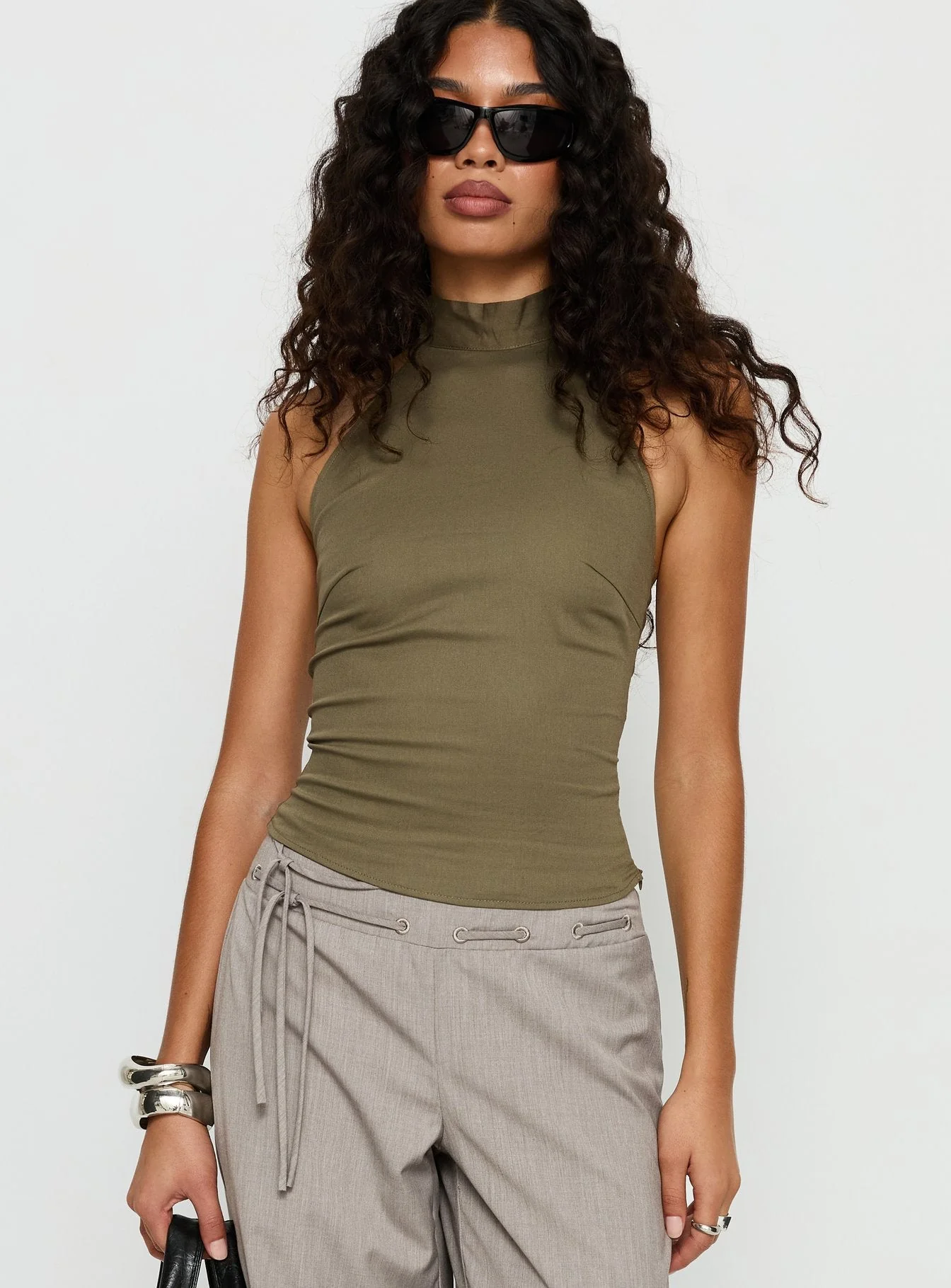 Merril Halter Top Khaki - Image 2